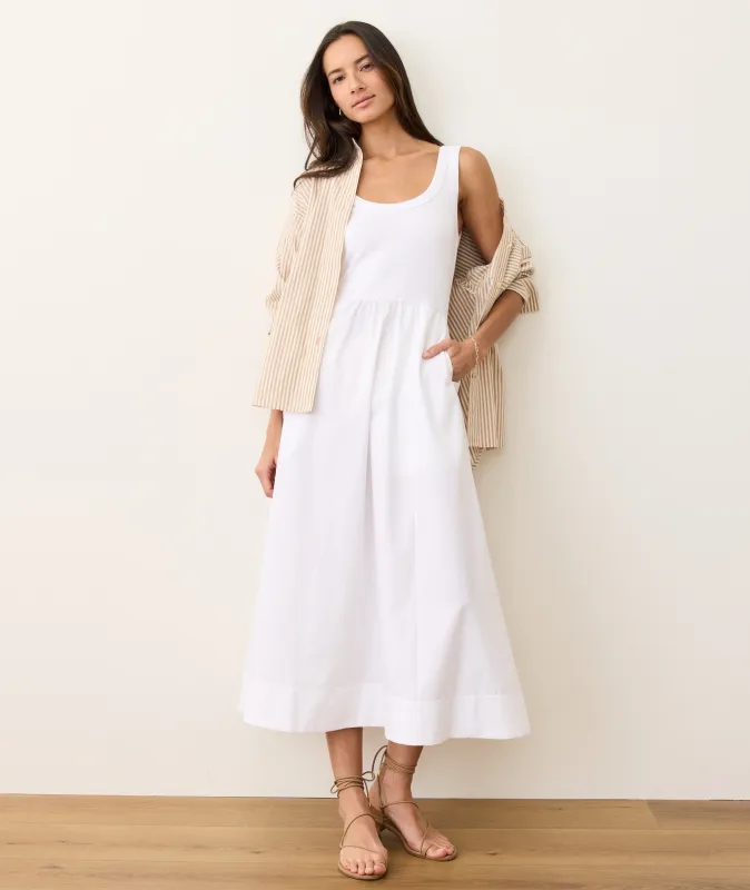 Lexi Rib Poplin Midi Dress sold by Marine Layer