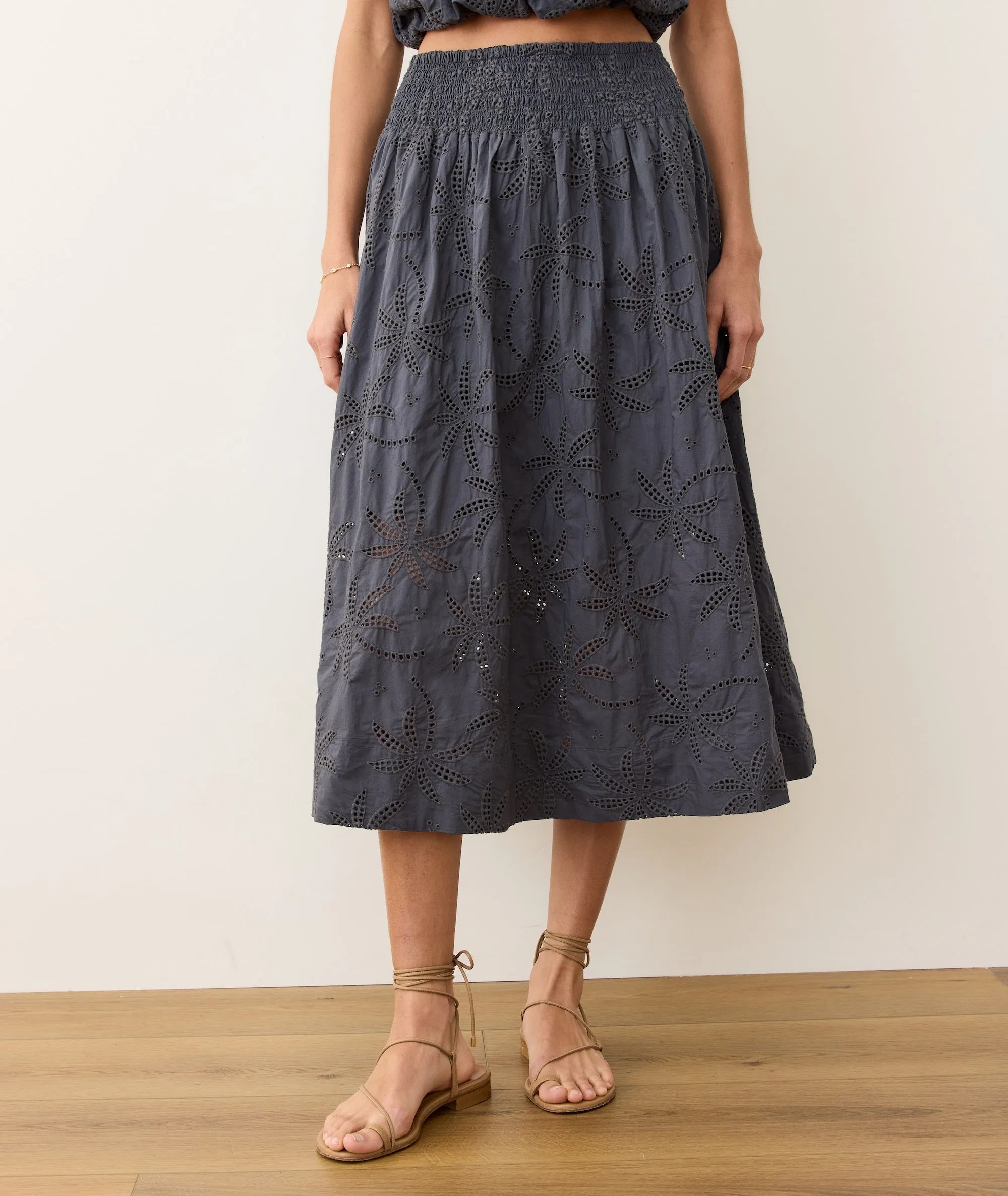 Bea Eyelet Midi Skirt sold by Marine Layer product image thumbnail 5