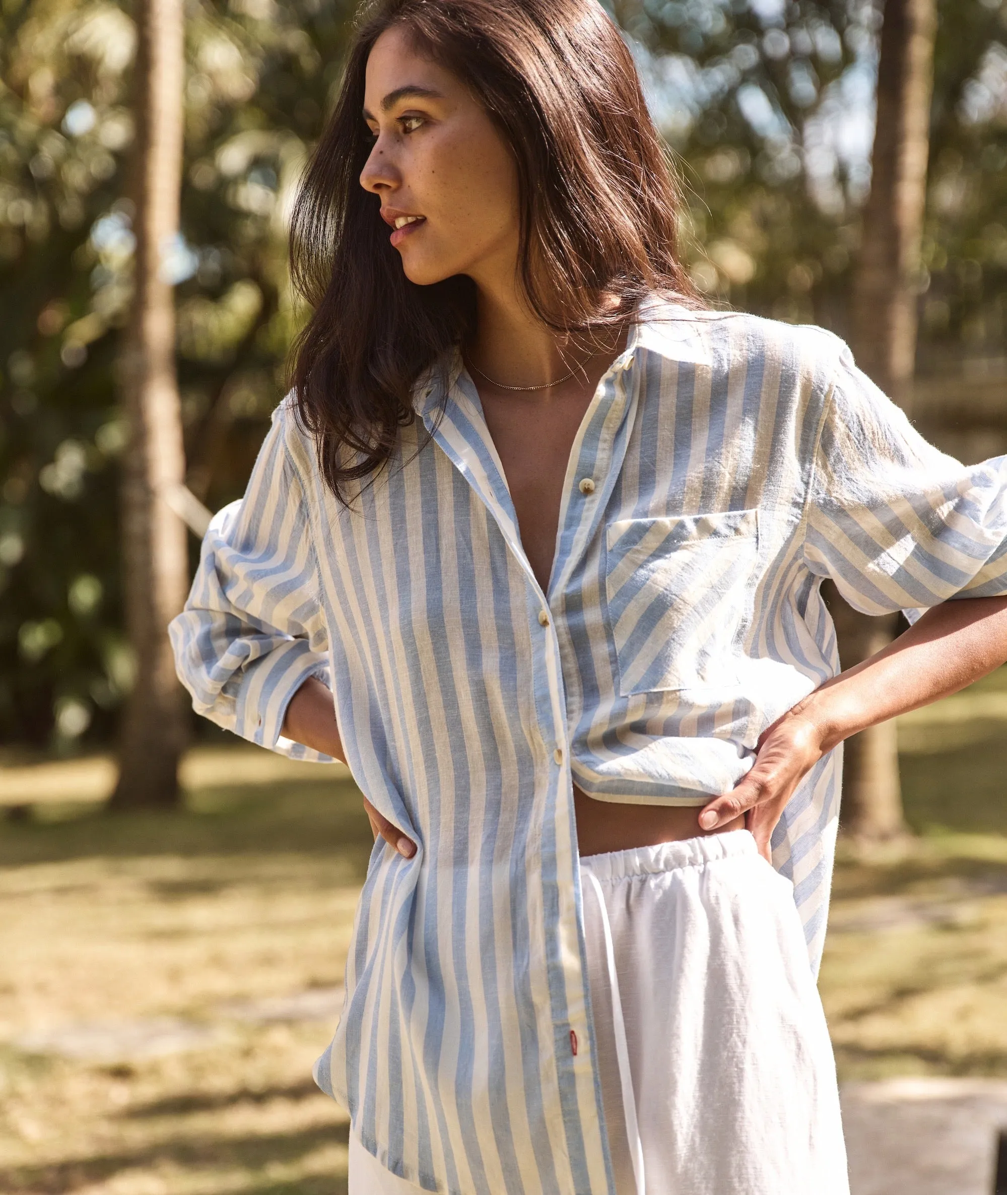 Jane Relaxed Linen Shirt sold by Marine Layer