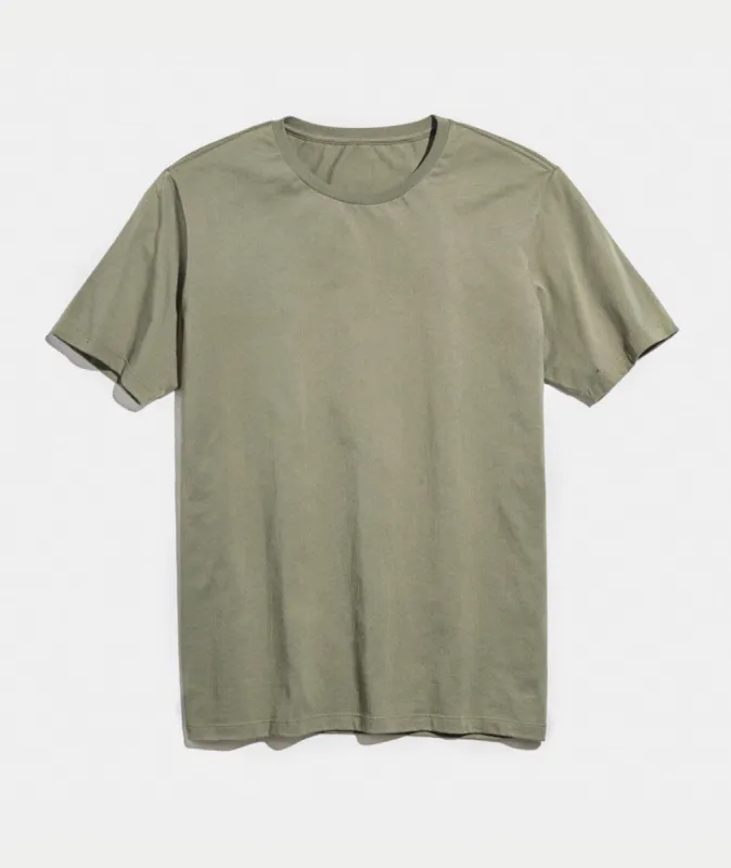 Signature Crewneck in Worn Olive sold by Marine Layer