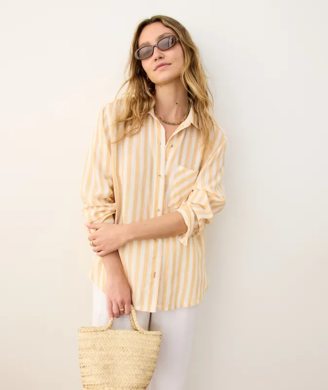 Jane Relaxed Linen Shirt sold by Marine Layer