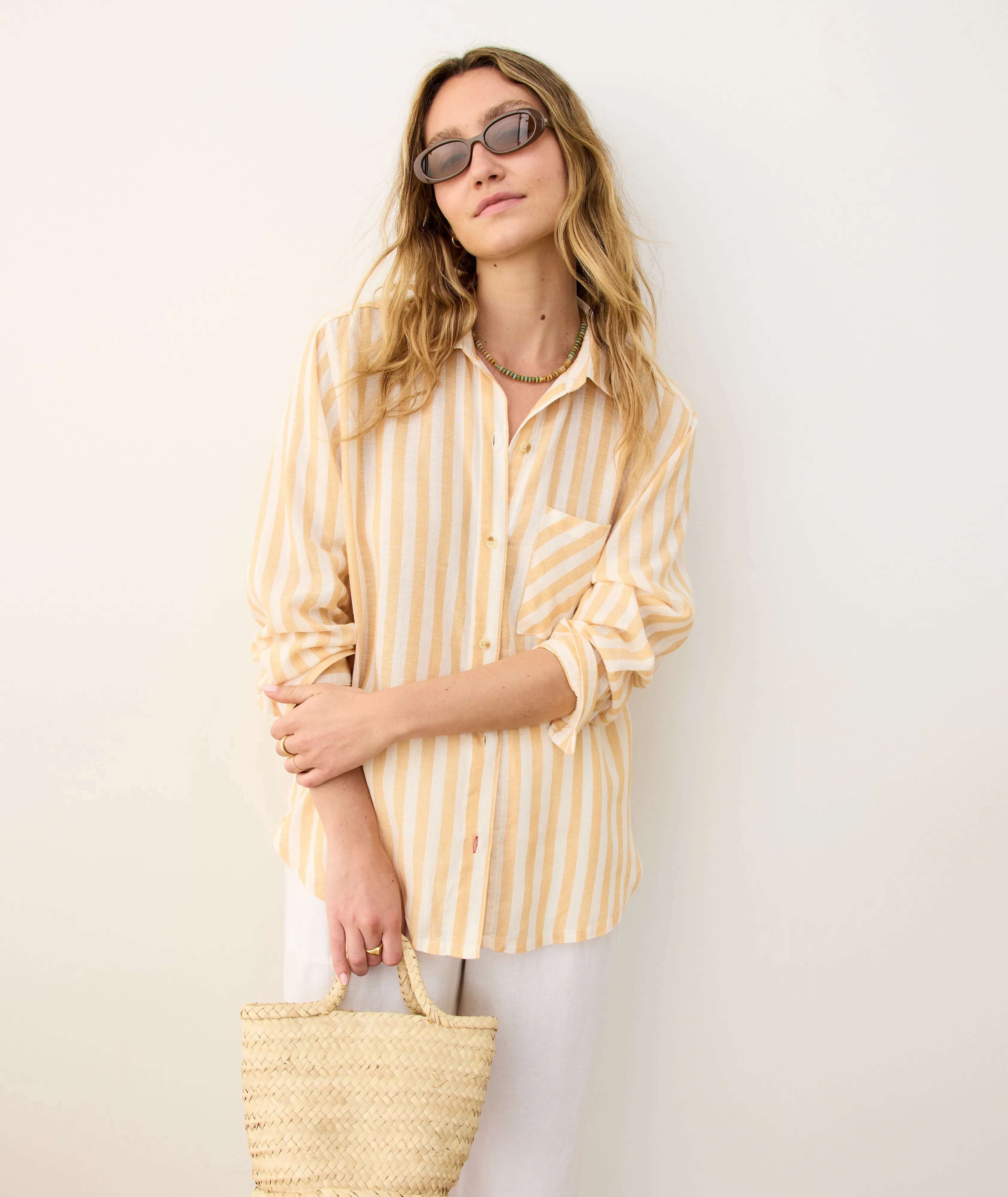 Jane Relaxed Linen Shirt sold by Marine Layer