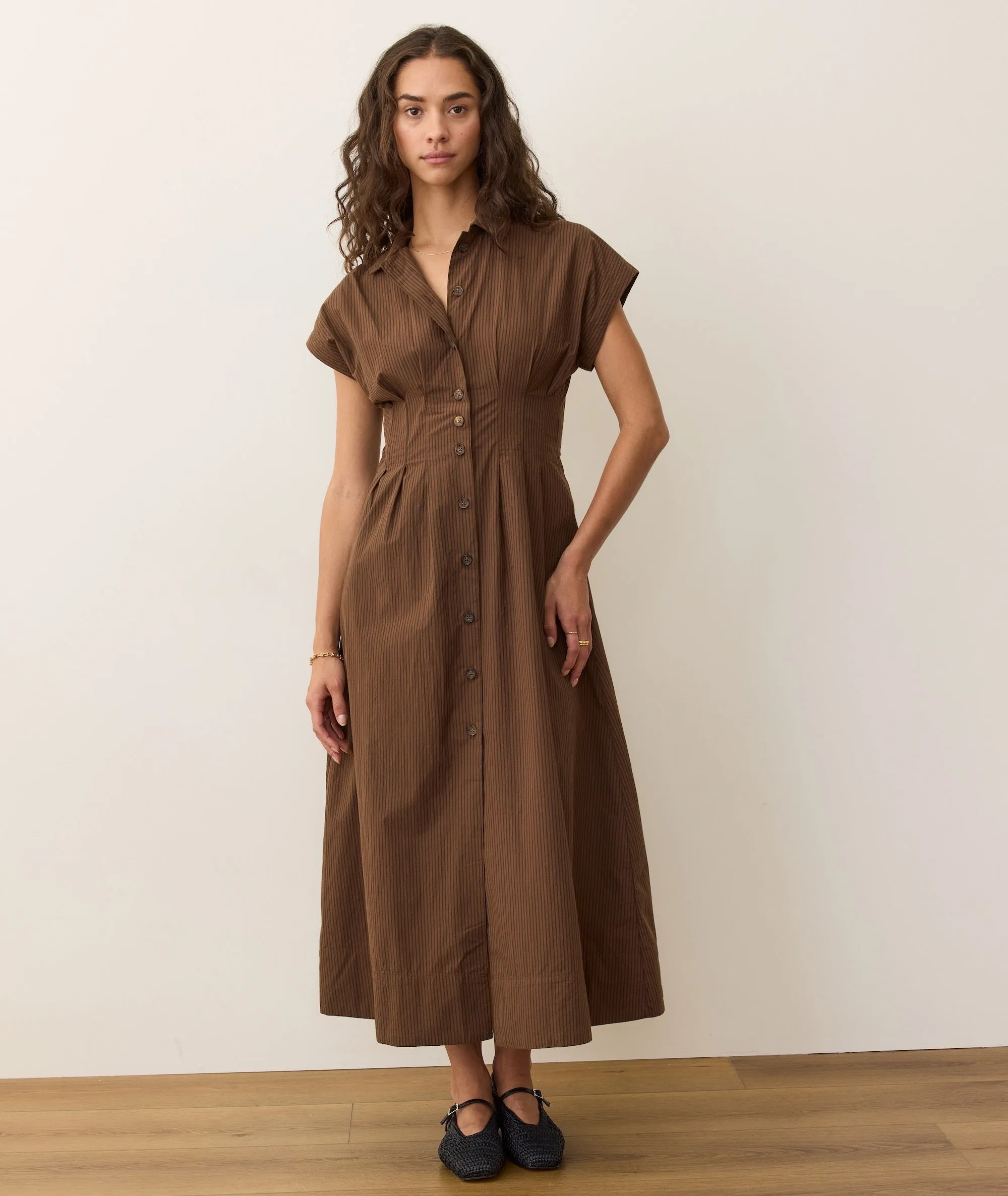 arden midi shirt dress Studio Nicholson Arden Midi Shirt Dress | Black