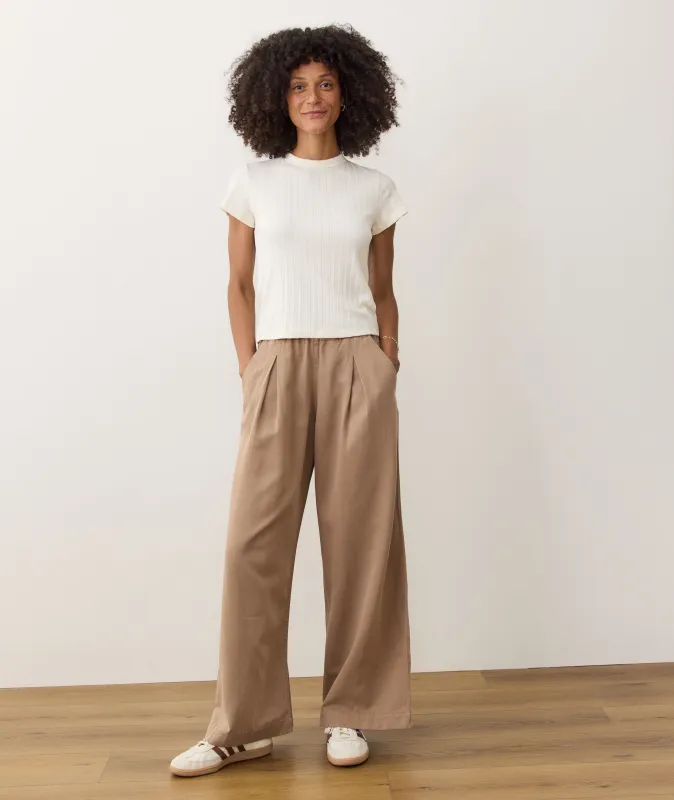 Allison Pleated Wide Leg Trouser sold by Marine Layer