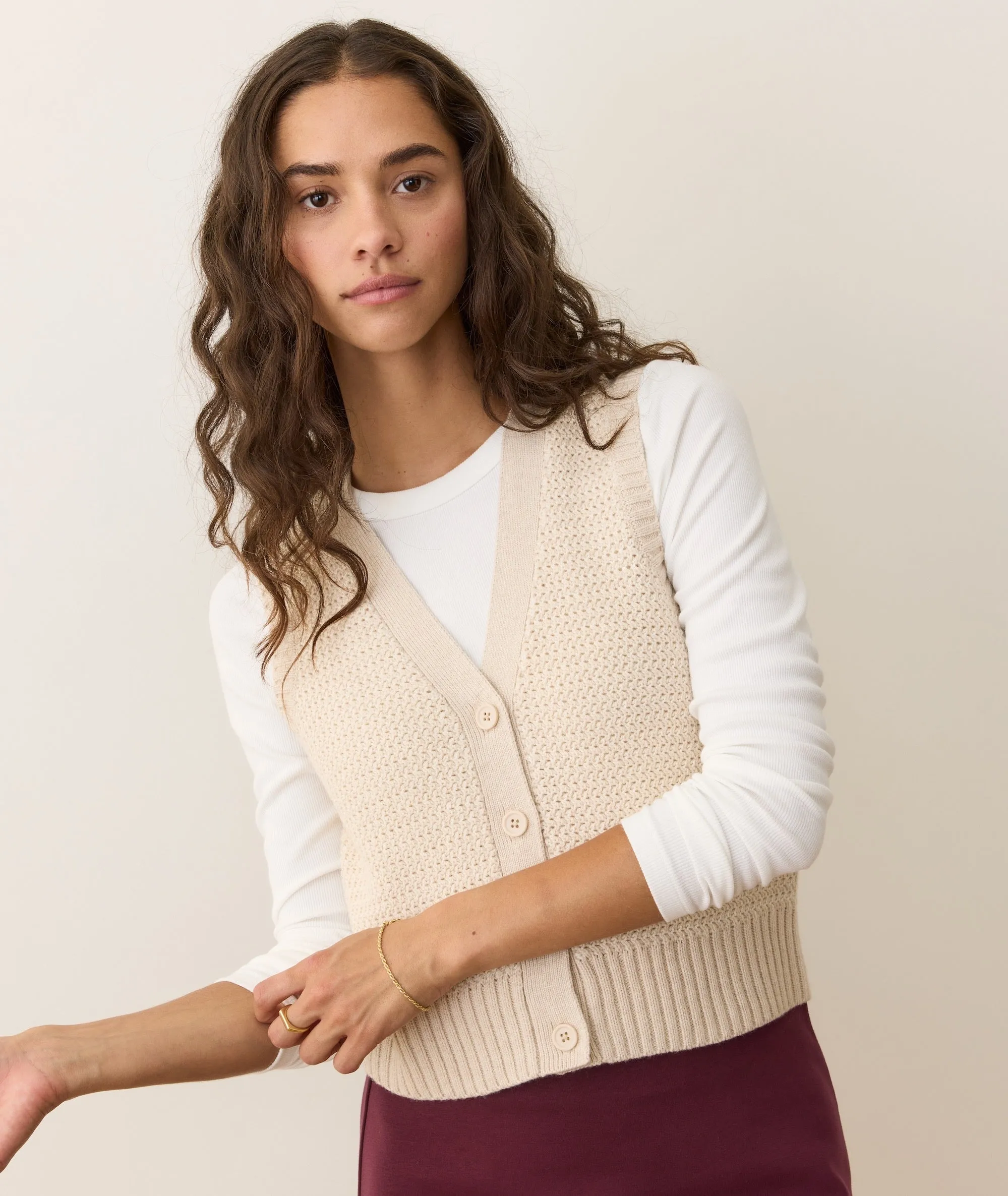 Robin Textured Sweater Vest sold by Marine Layer product image thumbnail 2