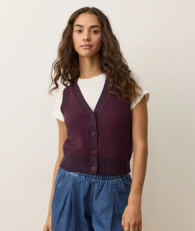 Robin Textured Sweater Vest sold by Marine Layer