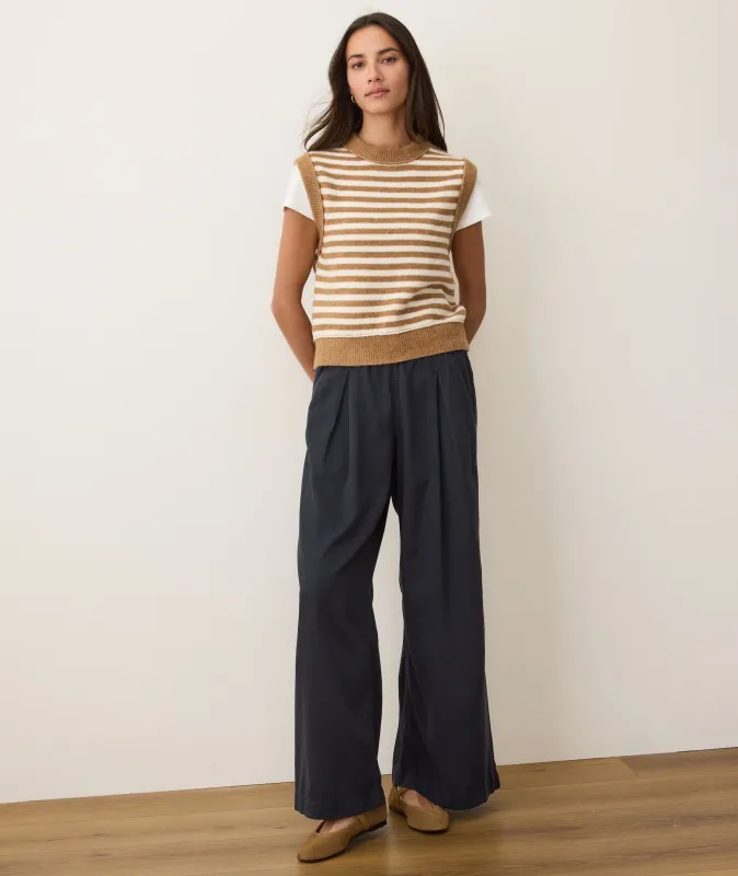 Allison Pleated Wide Leg Trouser sold by Marine Layer