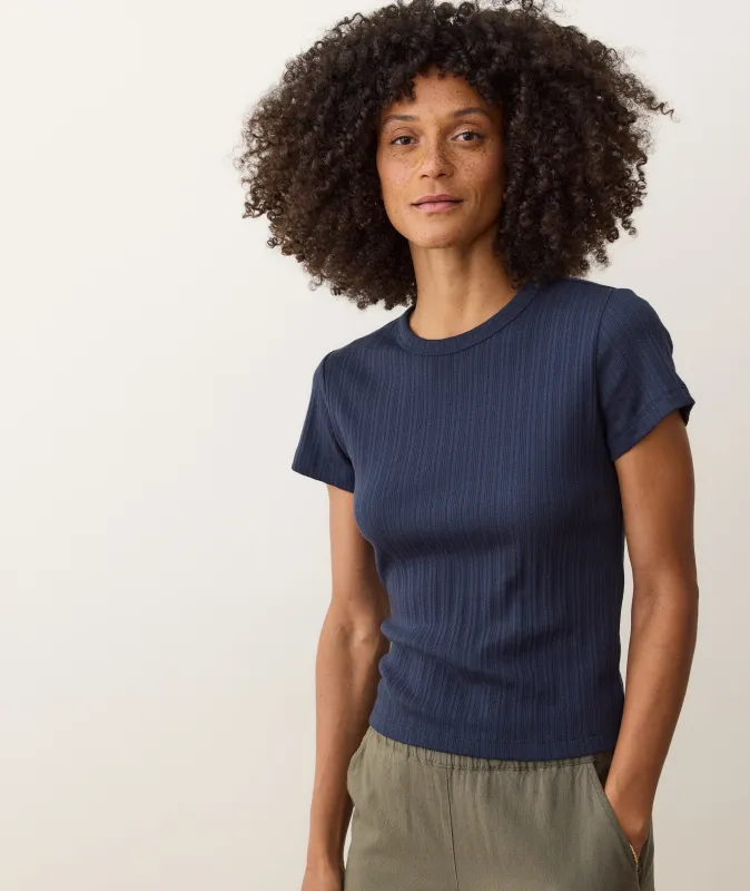 Lexi Rib Pointelle Tee sold by Marine Layer
