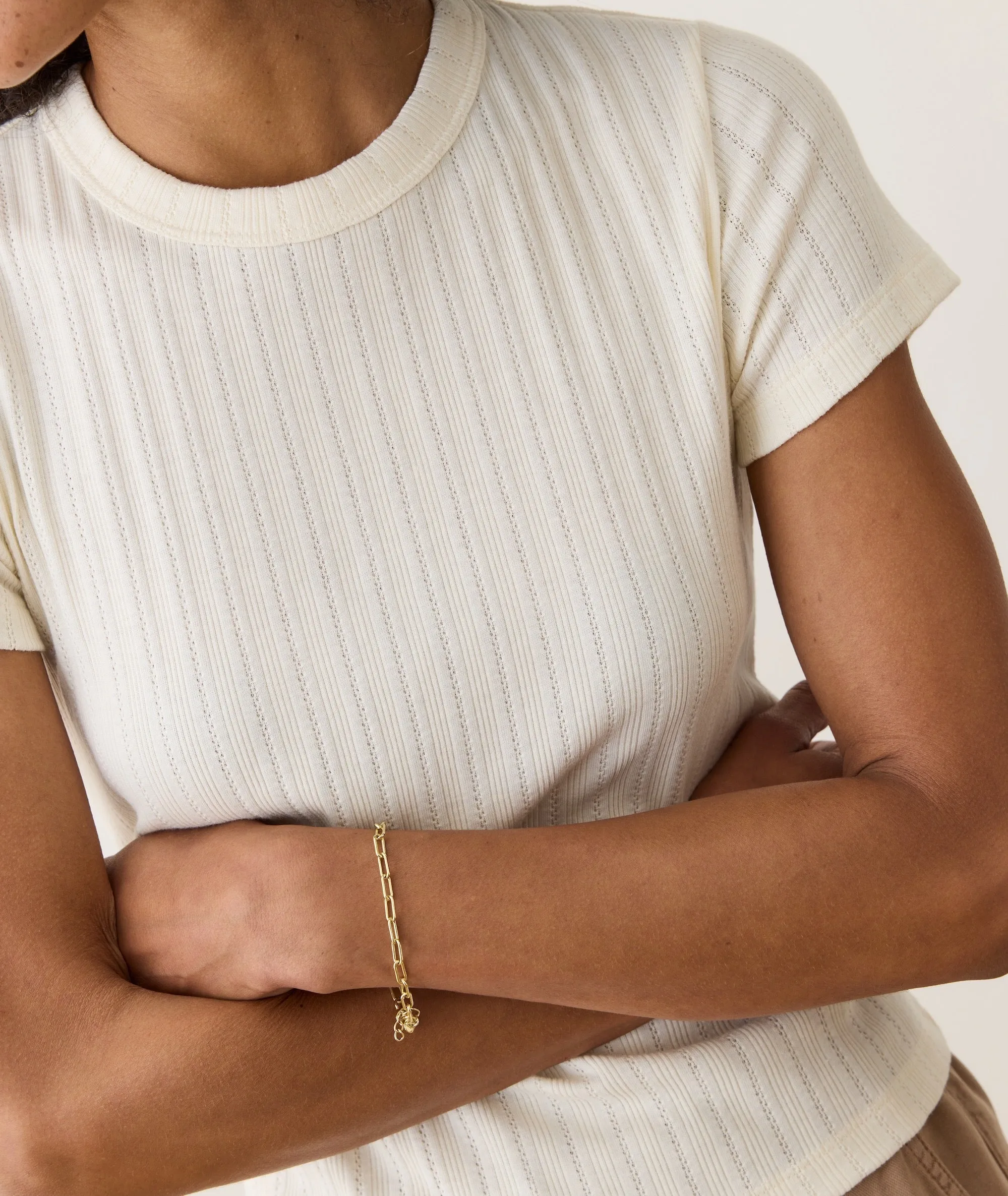 Lexi Rib Pointelle Tee sold by Marine Layer product image thumbnail 4