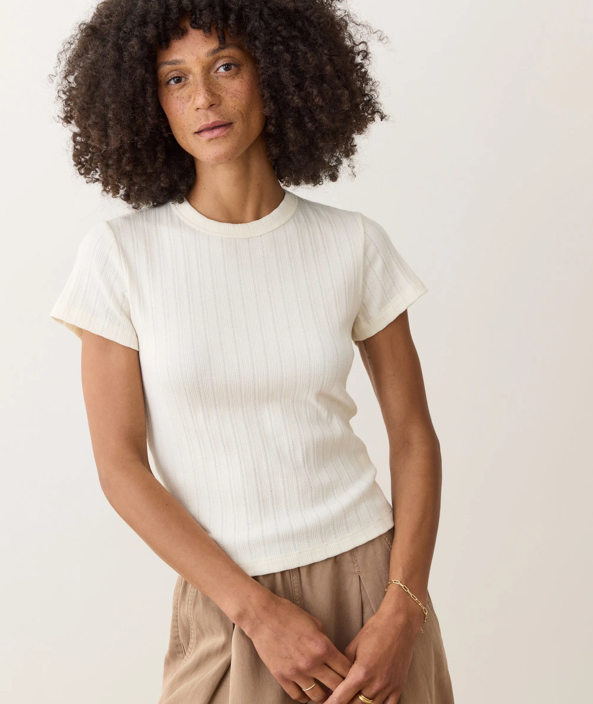 Lexi Rib Pointelle Tee sold by Marine Layer product image thumbnail 2