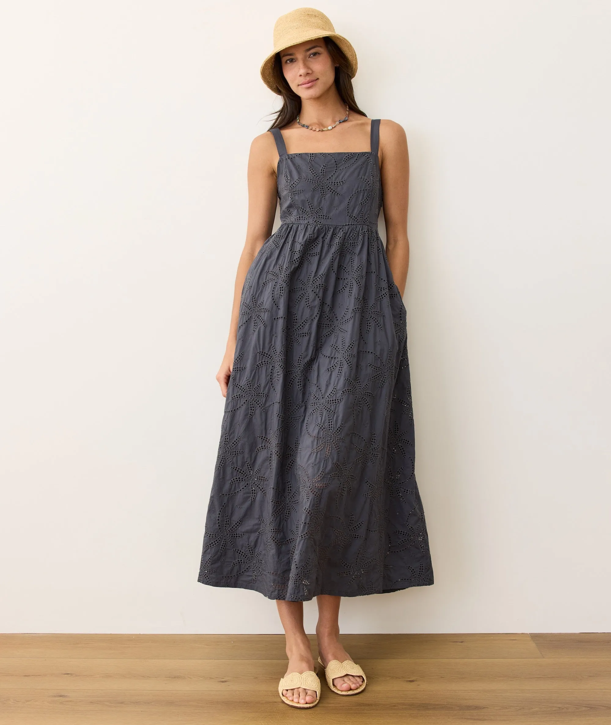 Rosette Eyelet Dress sold by Marine Layer