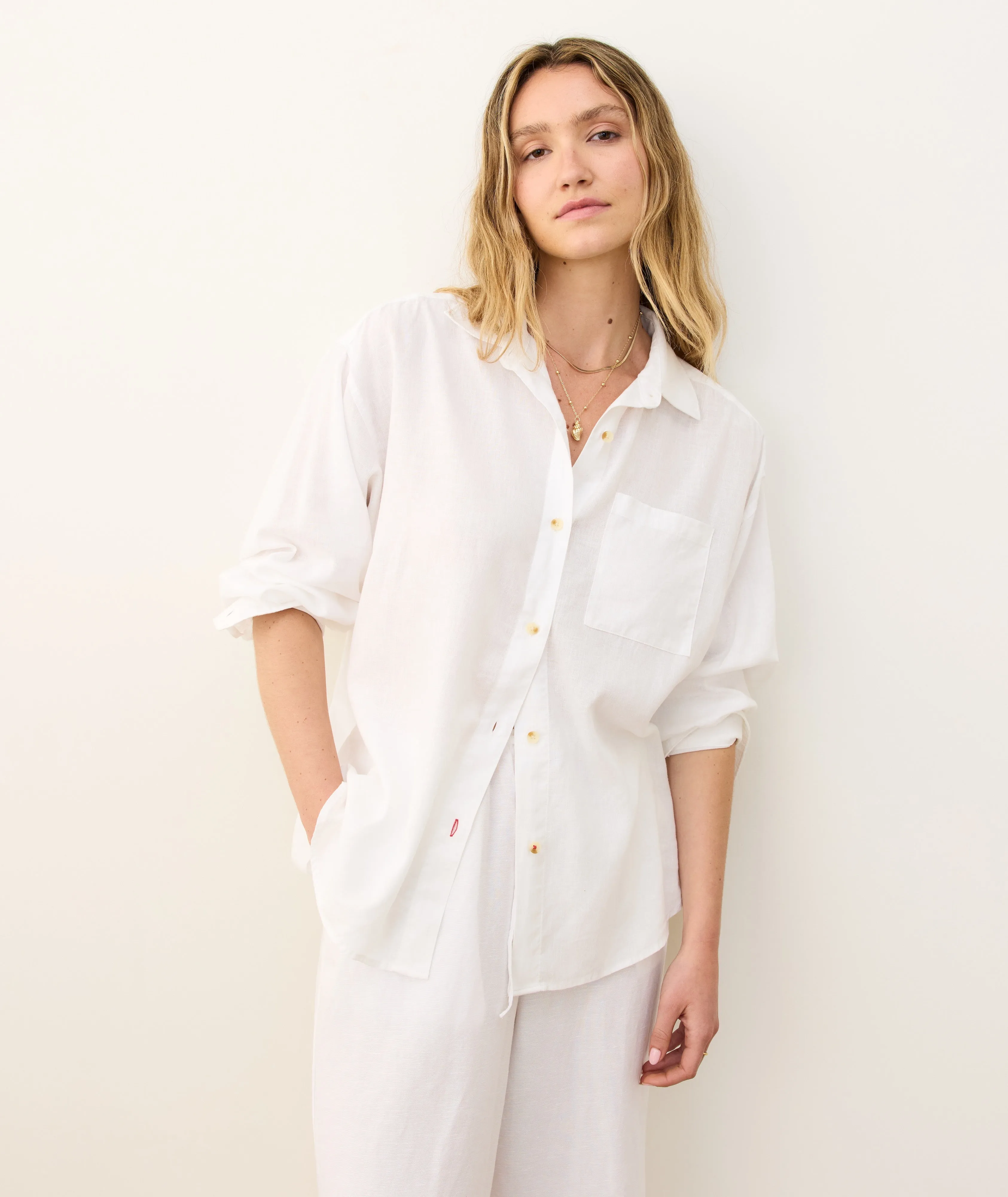 Gracey Oversized Linen Shirt sold by Marine Layer product image thumbnail 2