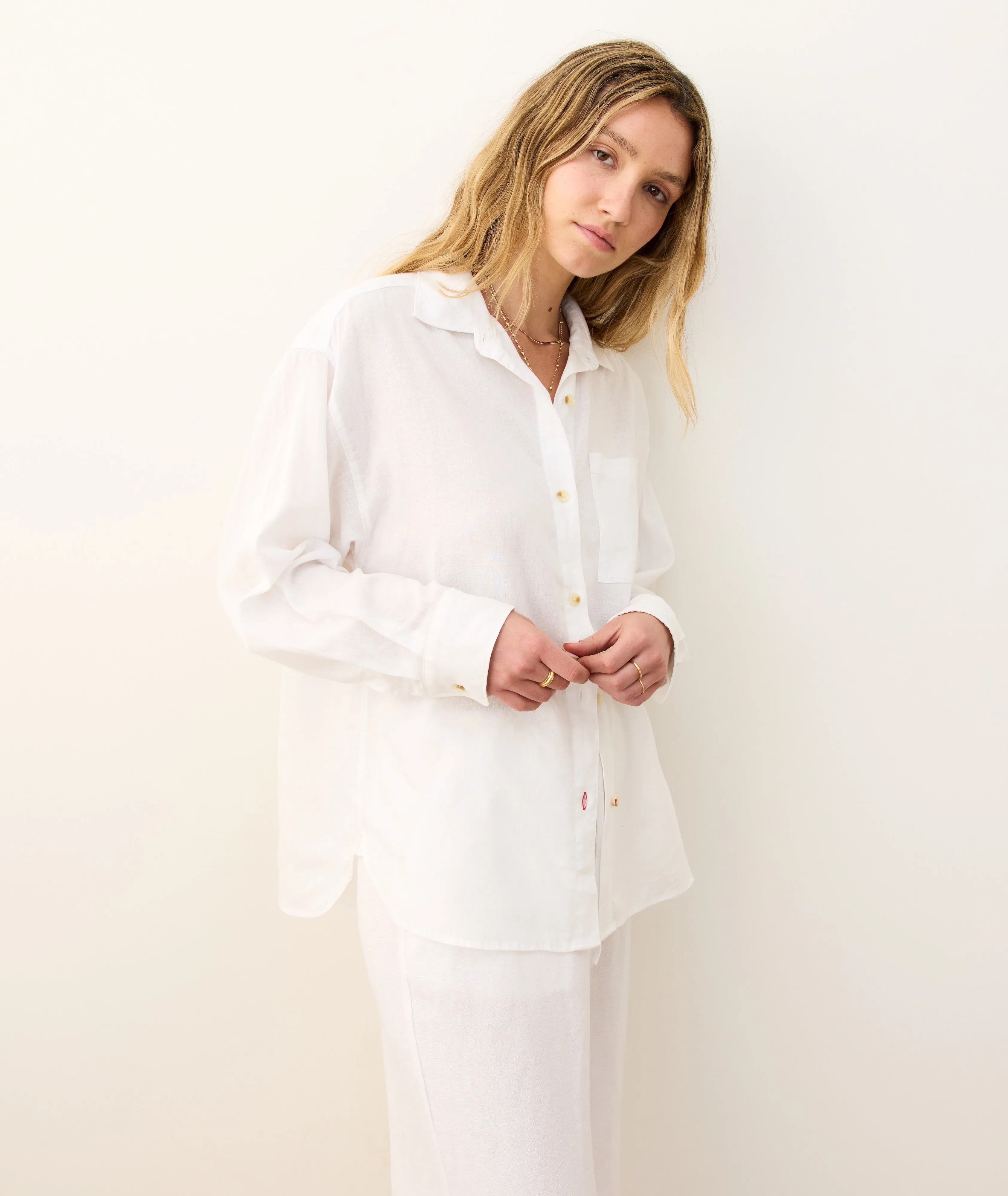 Gracey Oversized Linen Shirt sold by Marine Layer product image thumbnail 3