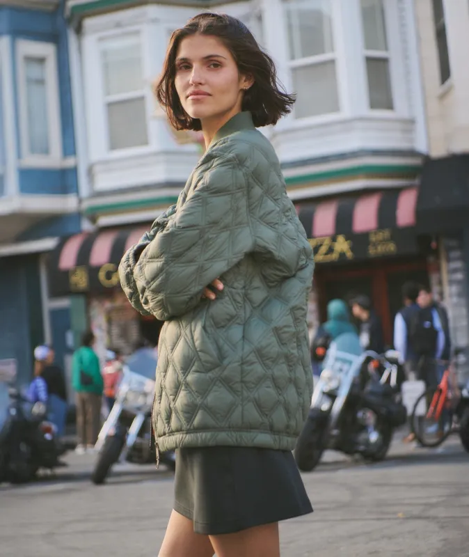 Marina Quilted Oversized Bomber sold by Marine Layer