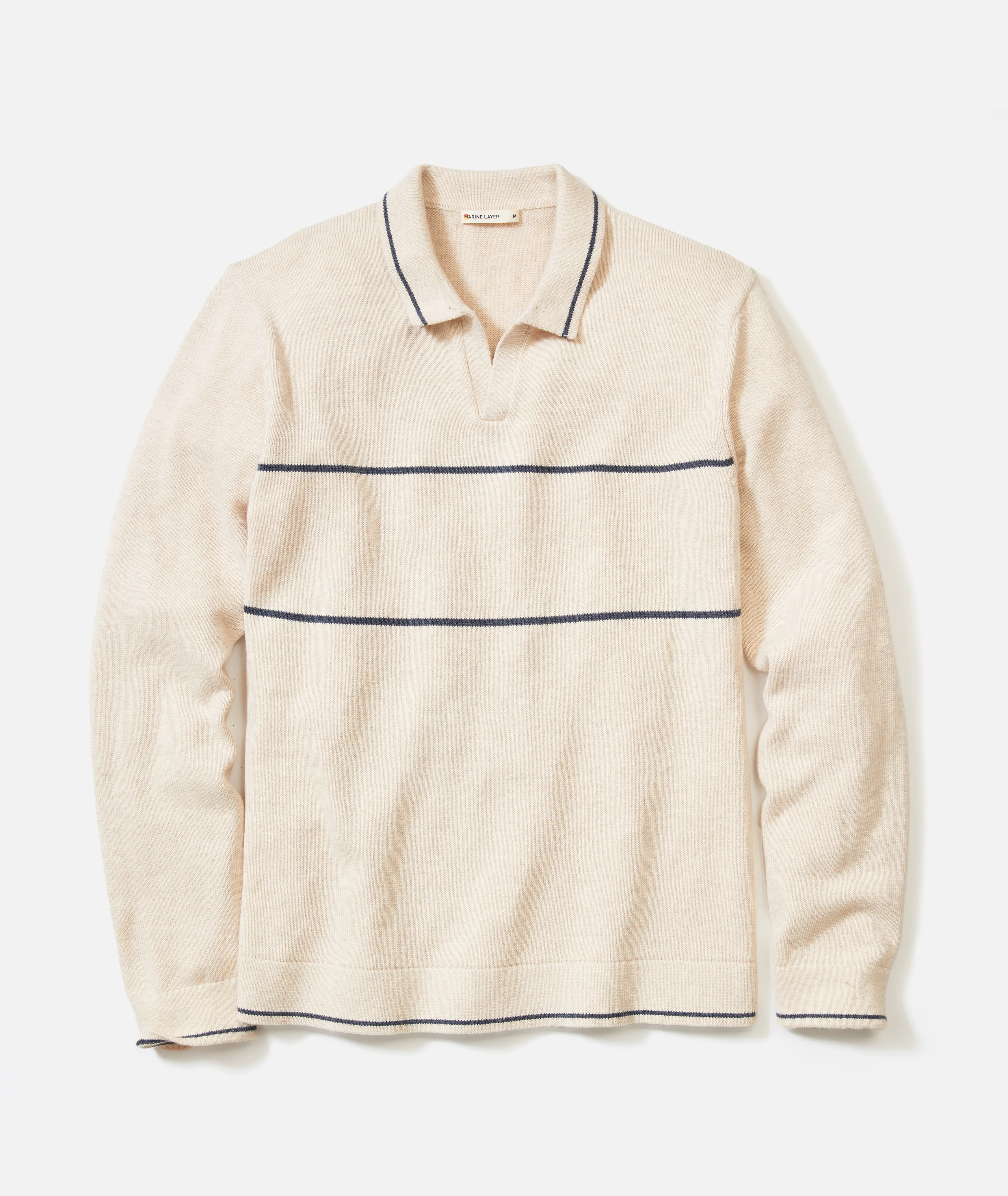 Liam Long Sleeve Sweater Polo sold by Marine Layer