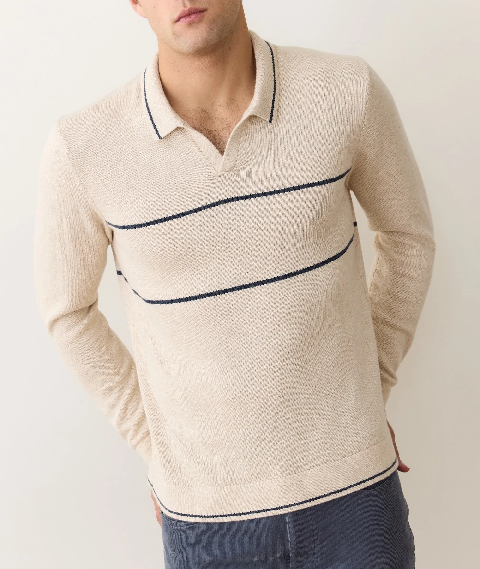 Liam Long Sleeve Sweater Polo sold by Marine Layer product image thumbnail 4