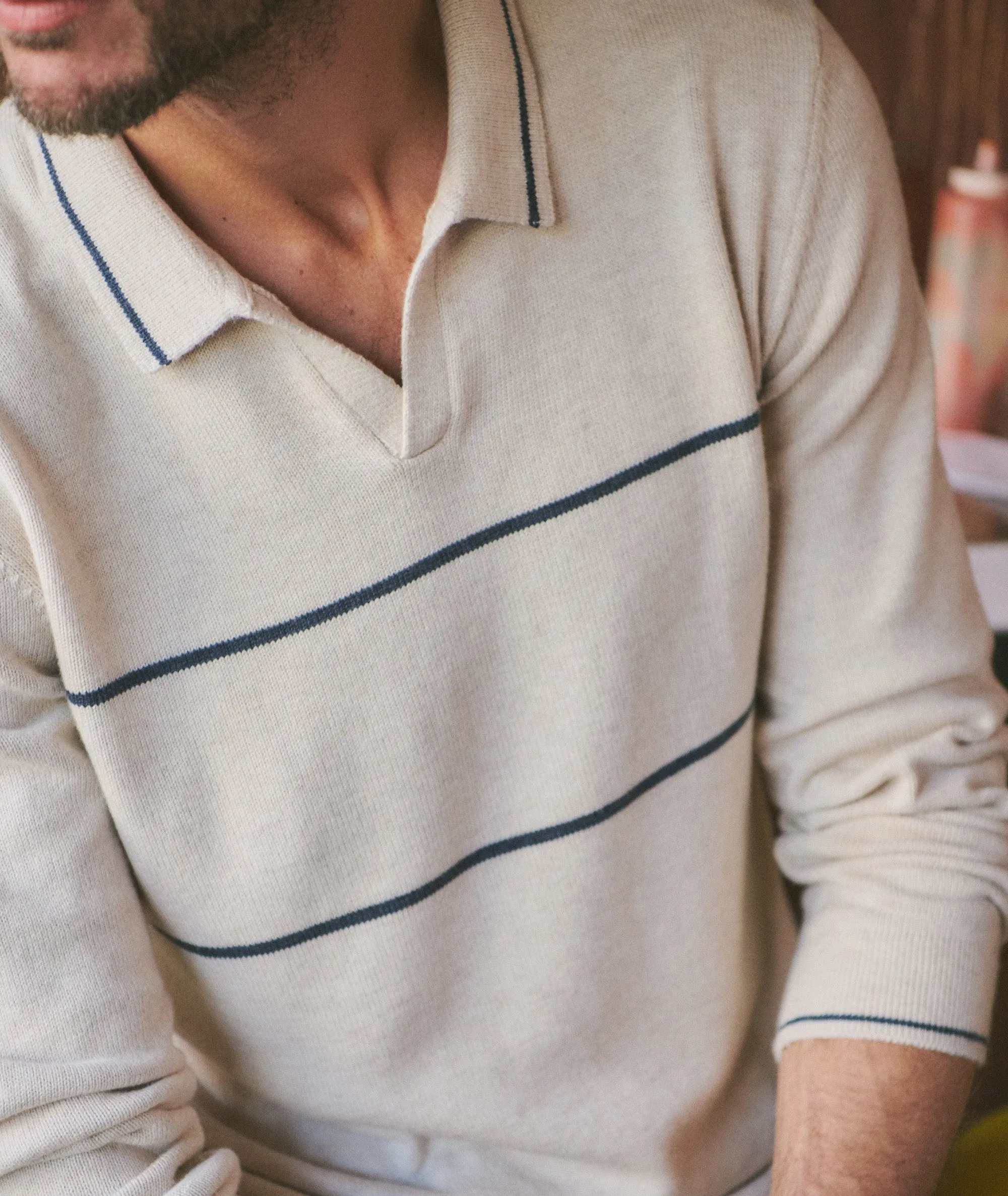 Liam Long Sleeve Sweater Polo sold by Marine Layer product image thumbnail 3