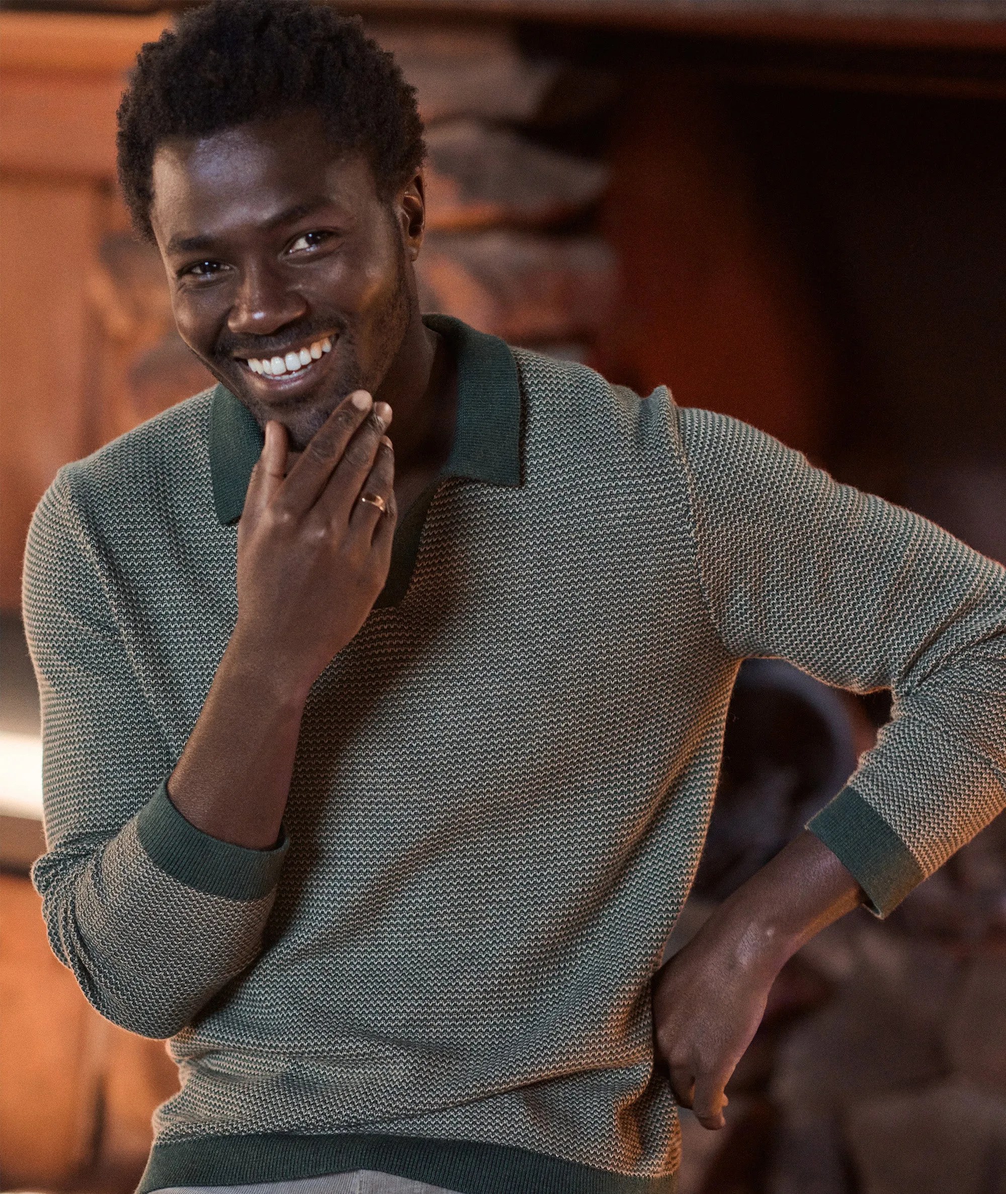 Liam Long Sleeve Sweater Polo sold by Marine Layer product image thumbnail 4