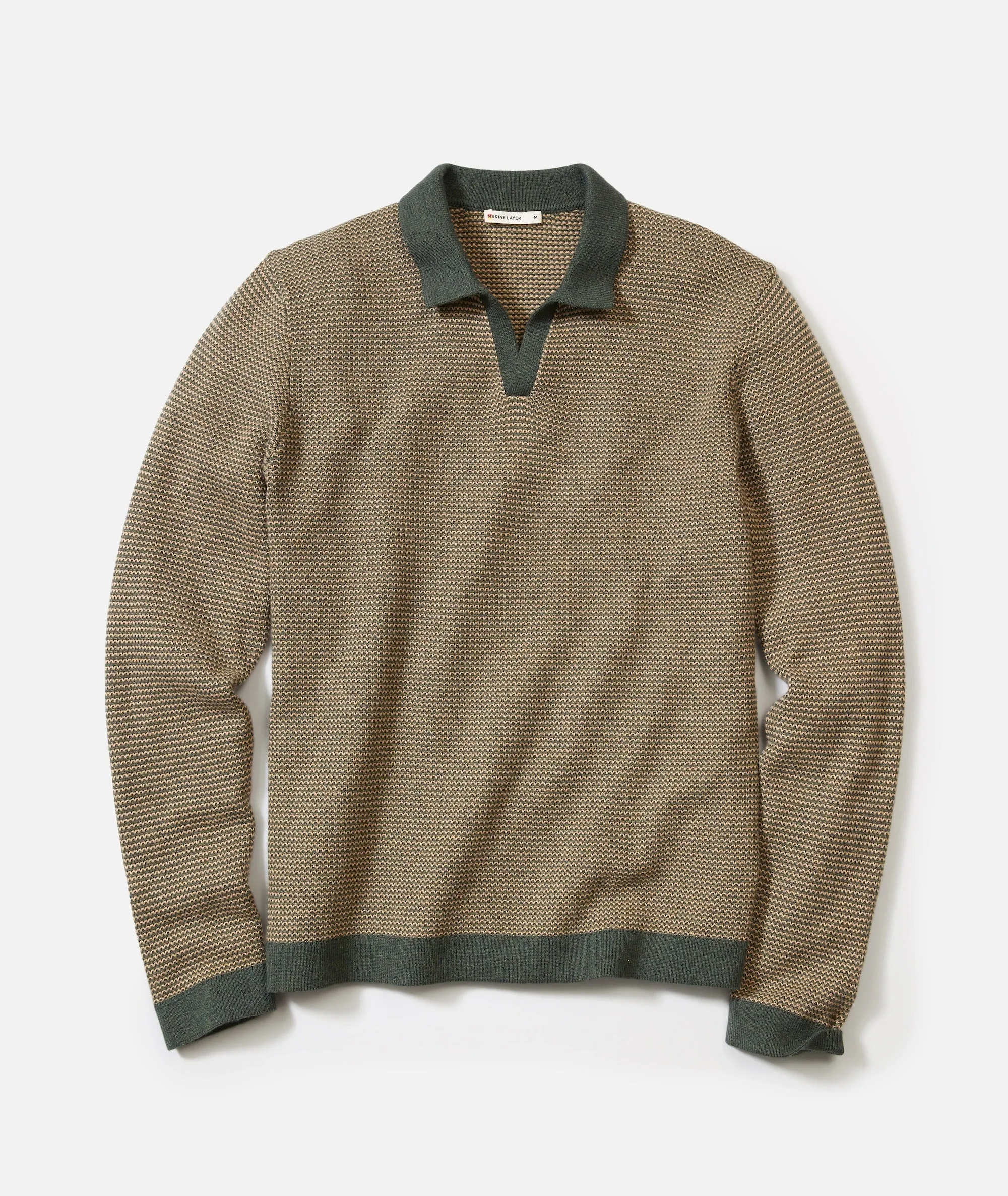Liam Long Sleeve Sweater Polo sold by Marine Layer