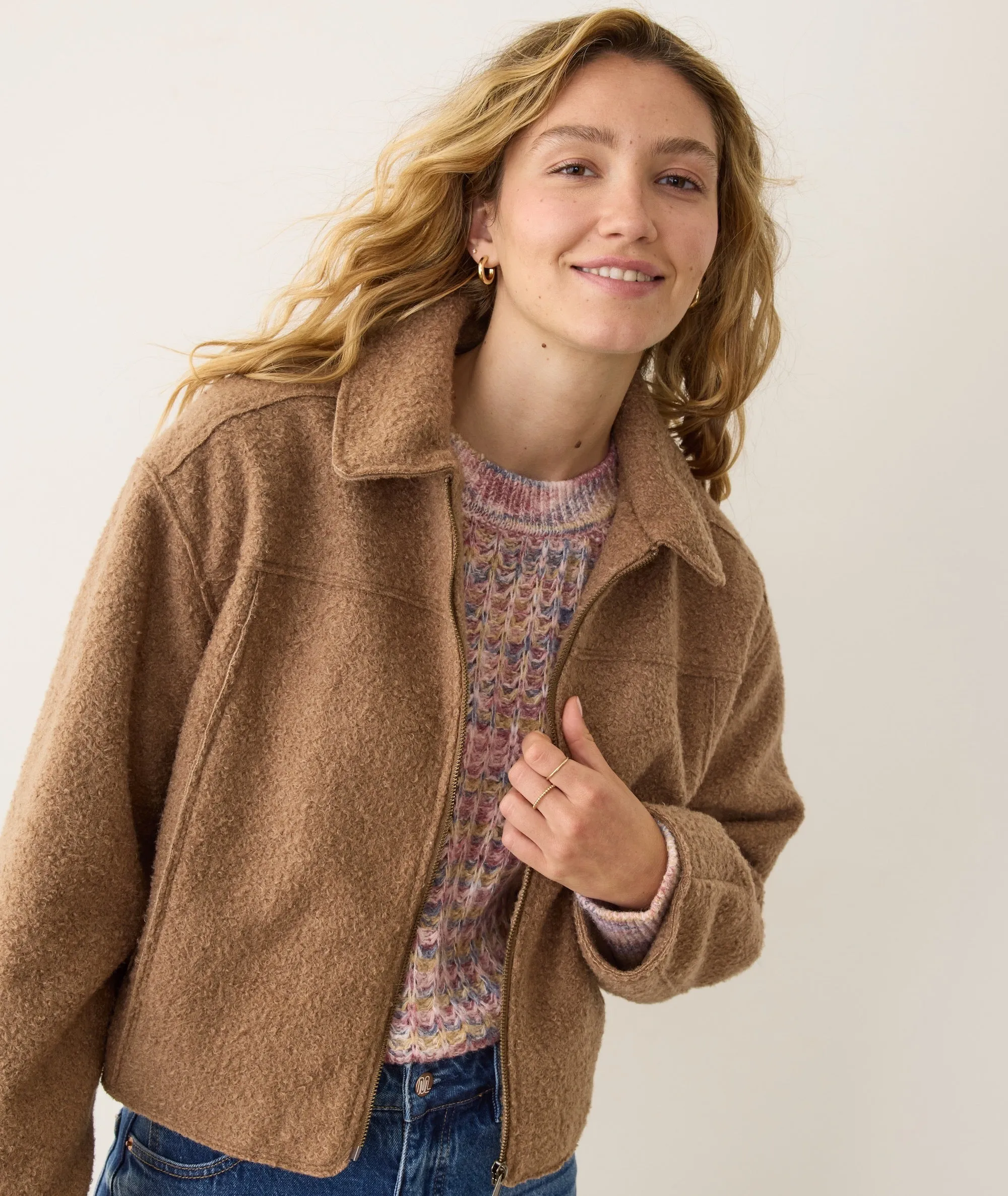Sloane Boucle Crop Jacket sold by Marine Layer product image thumbnail 3