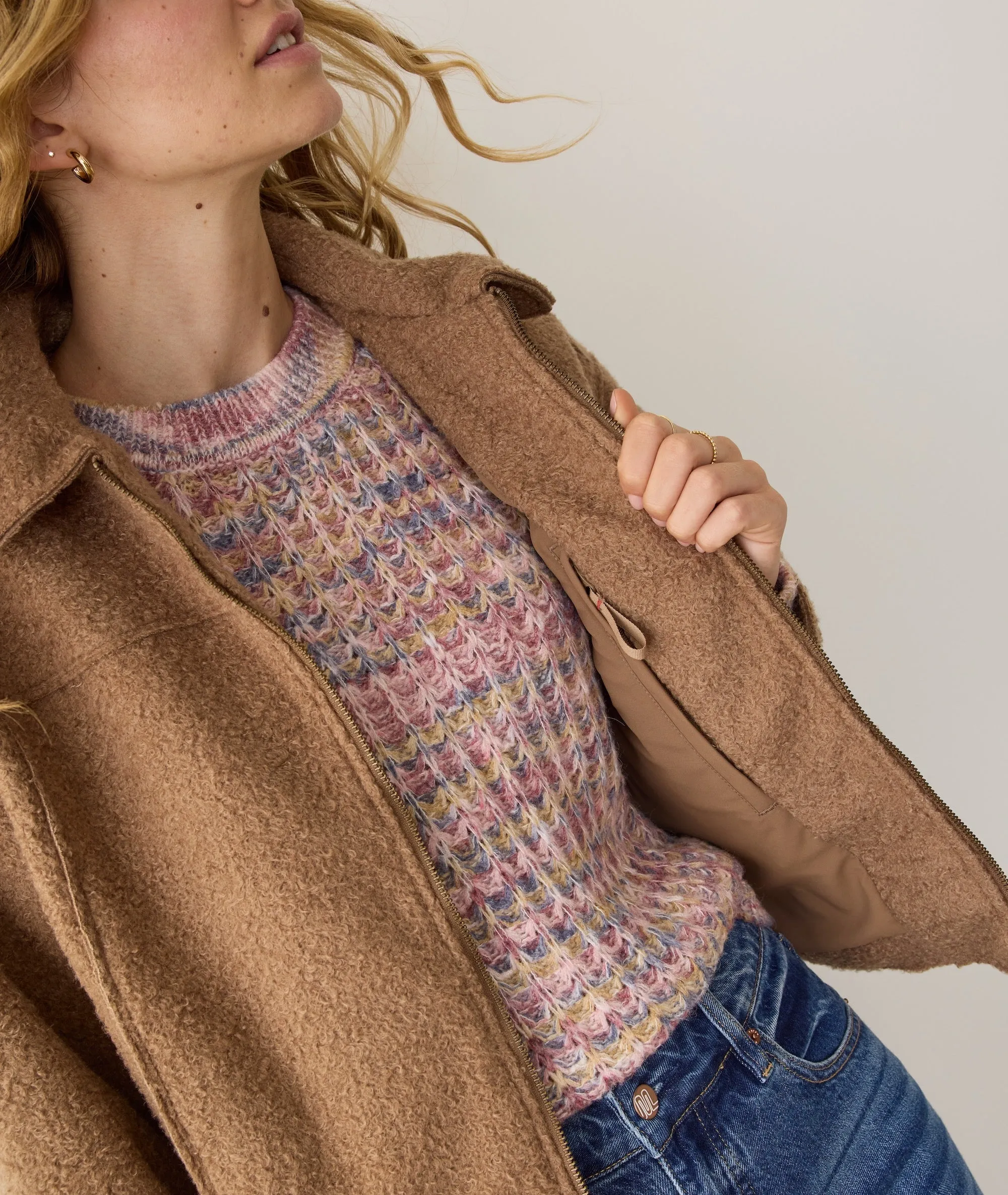 Sloane Boucle Crop Jacket sold by Marine Layer product image thumbnail 4