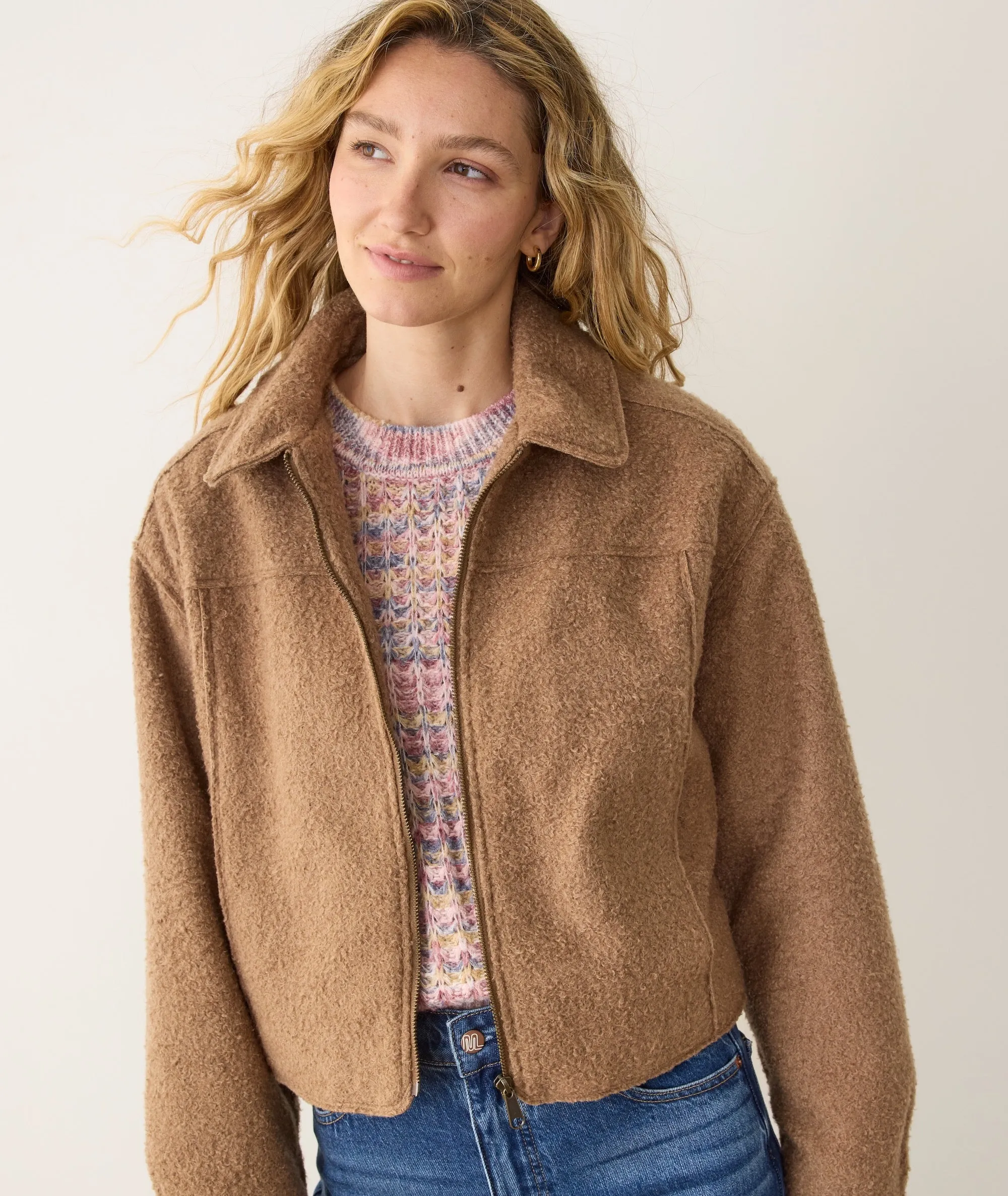 Sloane Boucle Crop Jacket sold by Marine Layer product image thumbnail 5