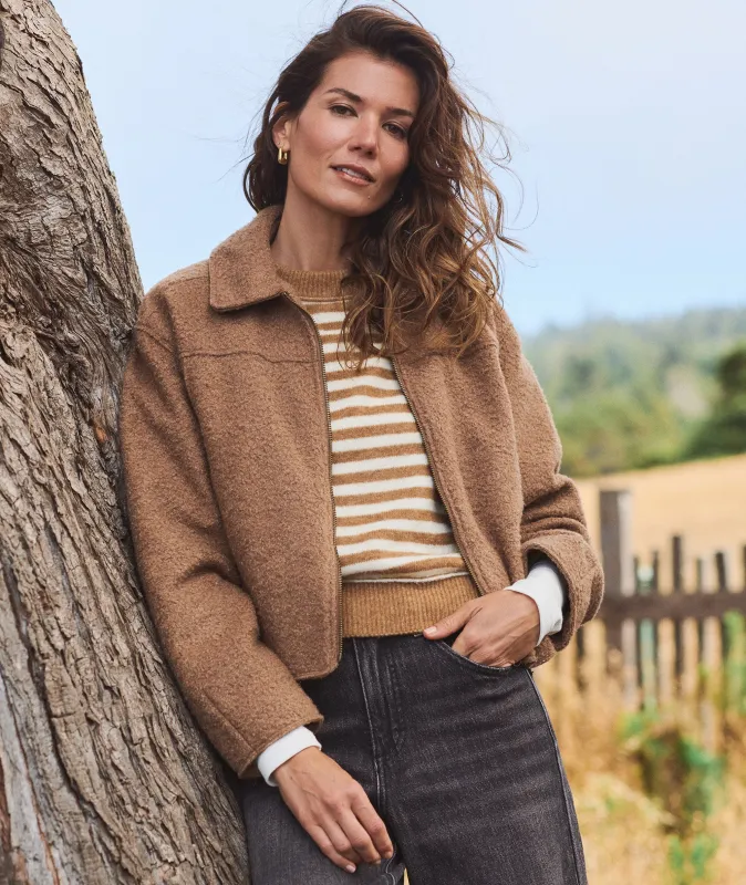 Sloane Bouclé Crop Jacket sold by Marine Layer