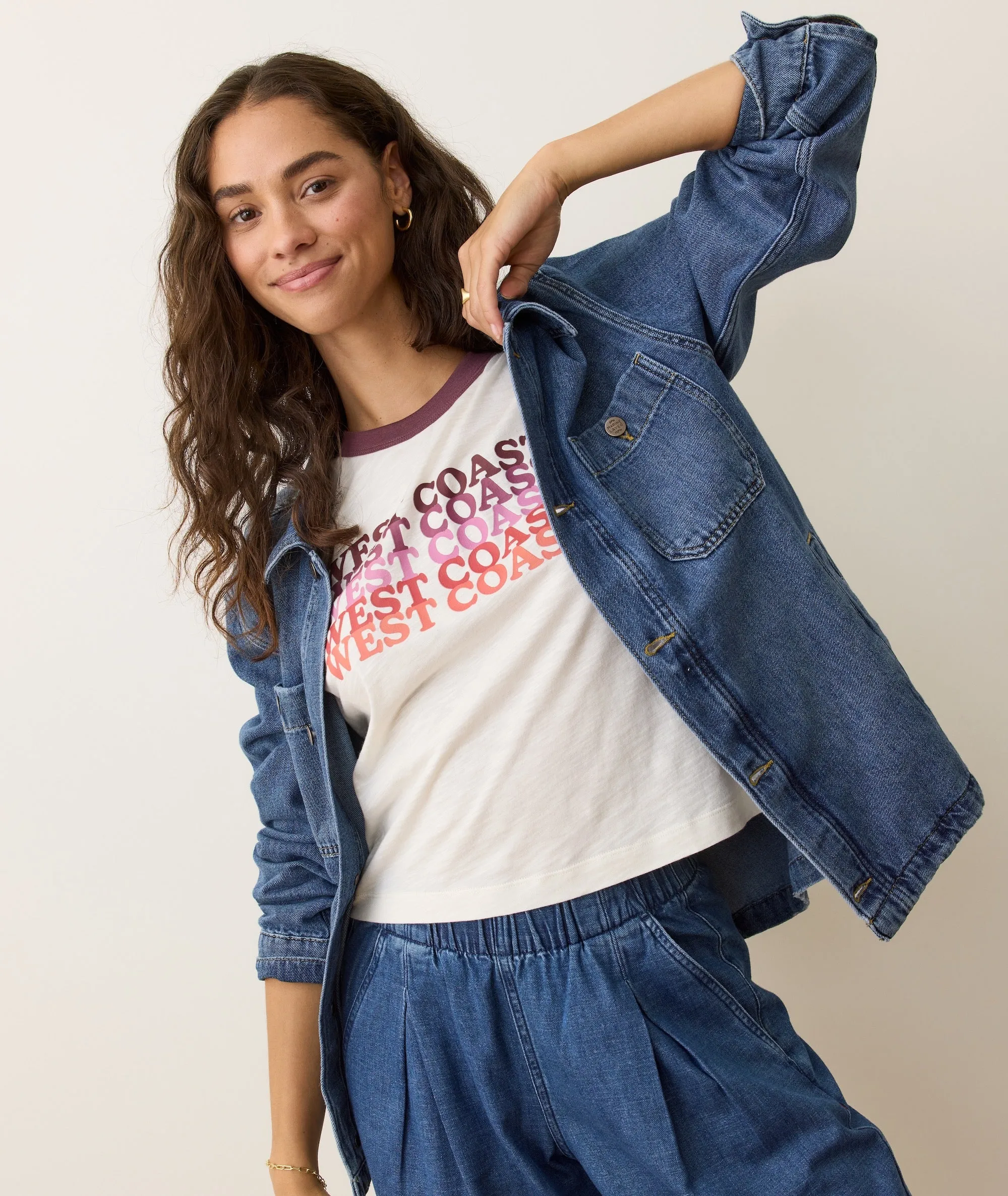 Graphic Cropped Tee sold by Marine Layer product image thumbnail 3