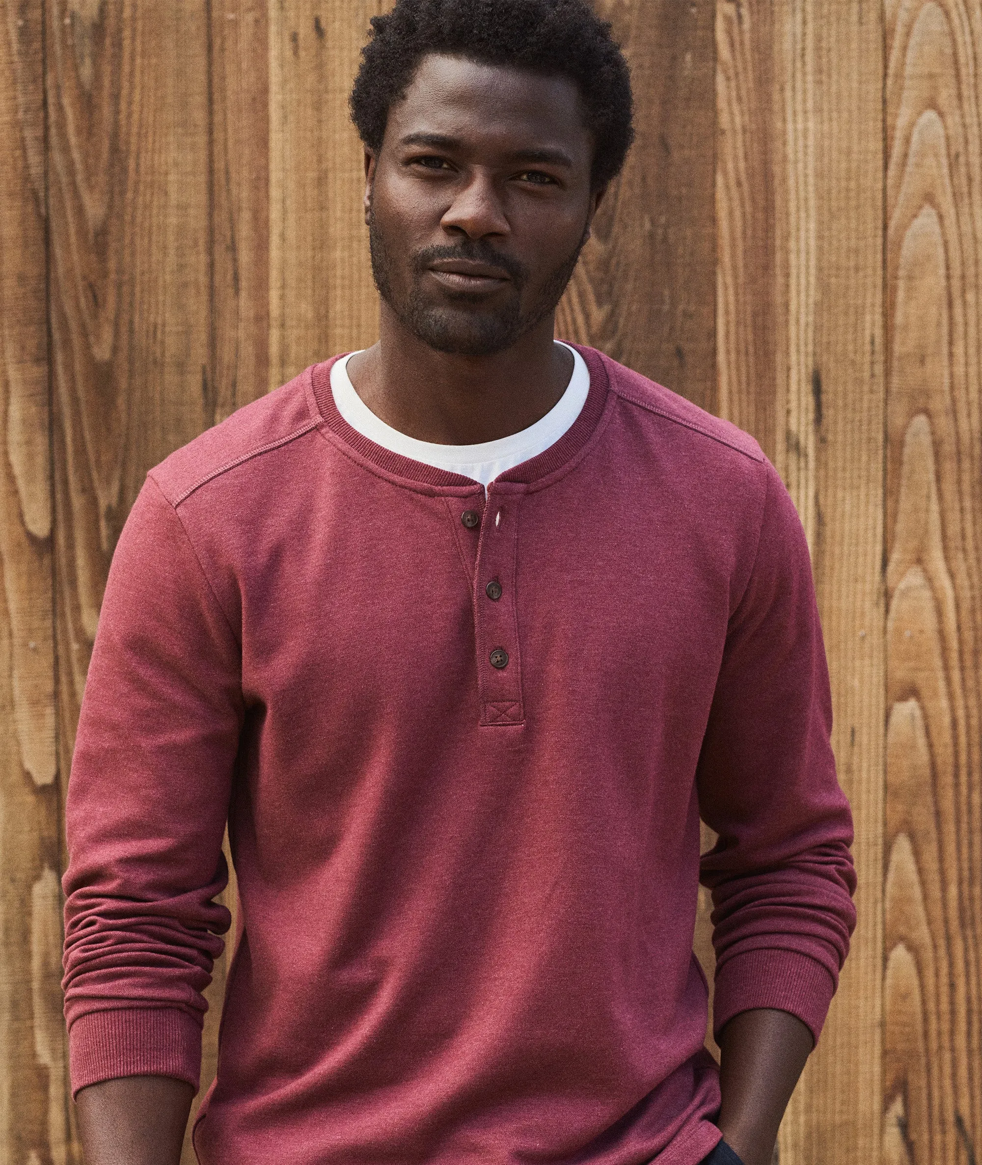 Pacifica Stretch Henley sold by Marine Layer
