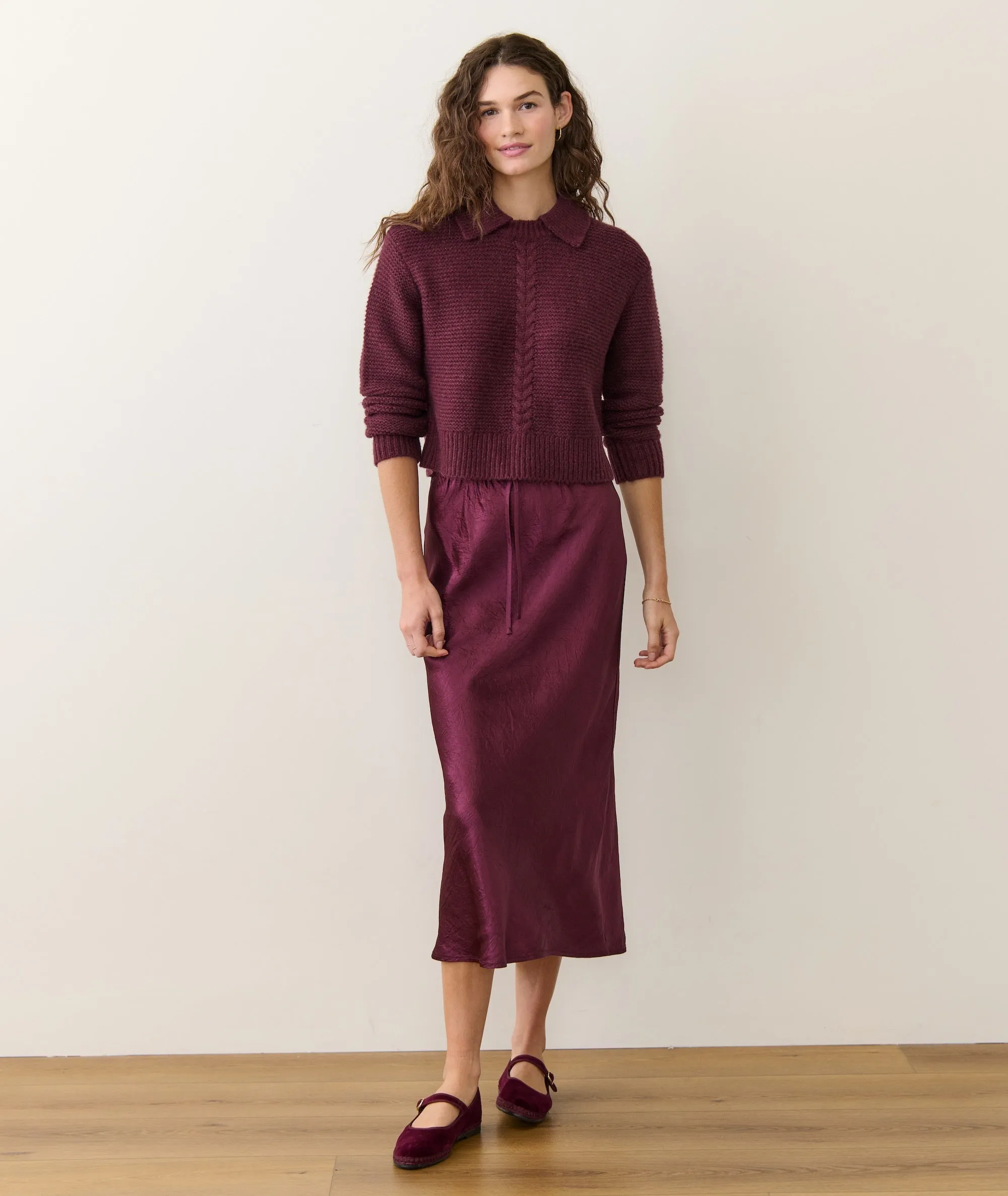 Everly Cable Knit Sweater Polo sold by Marine Layer product image thumbnail 4