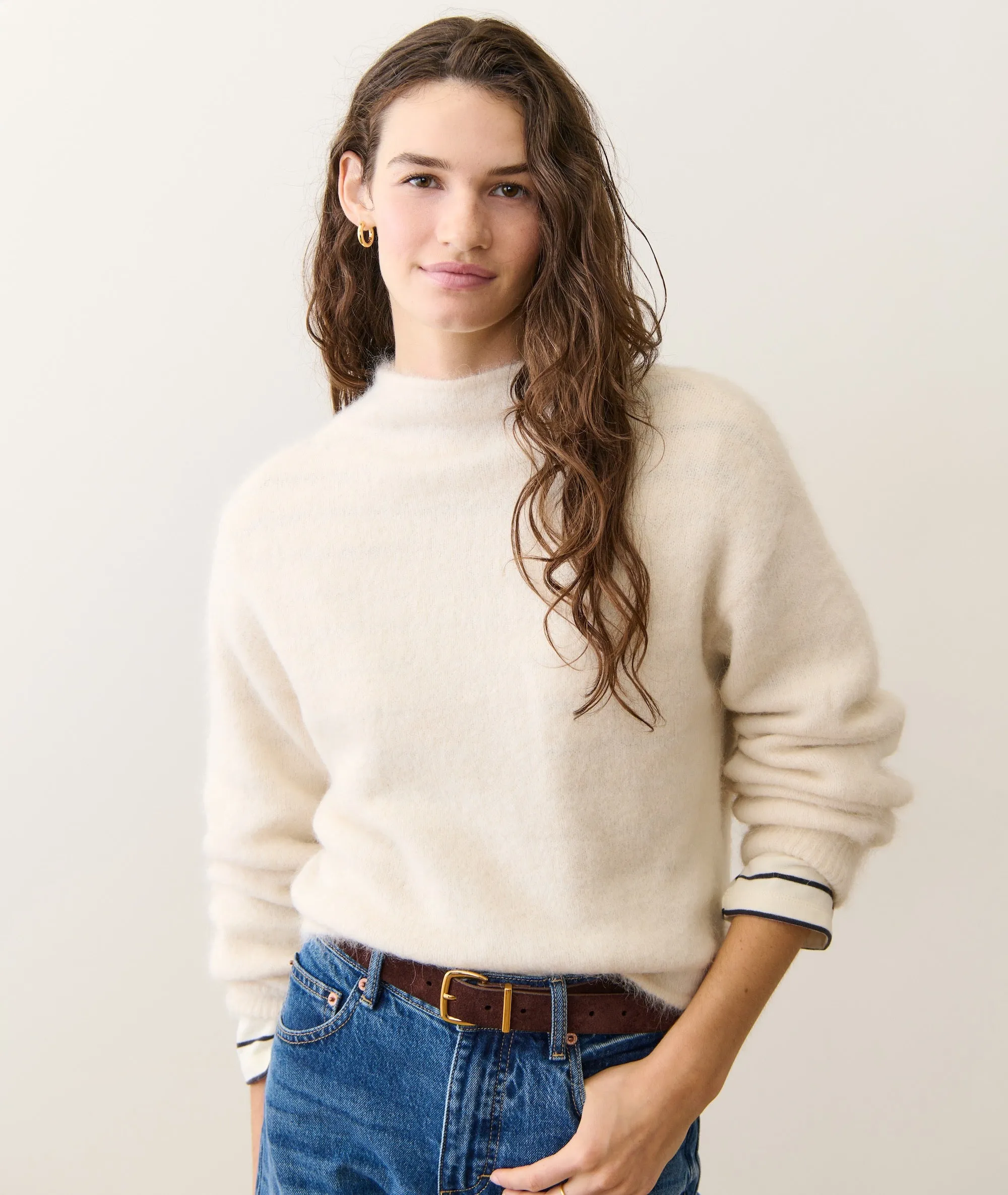 Suri Alpaca Mock Neck Sweater sold by Marine Layer product image thumbnail 2