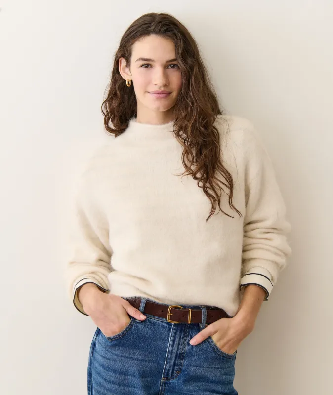 Suri Alpaca Mock Neck Sweater sold by Marine Layer