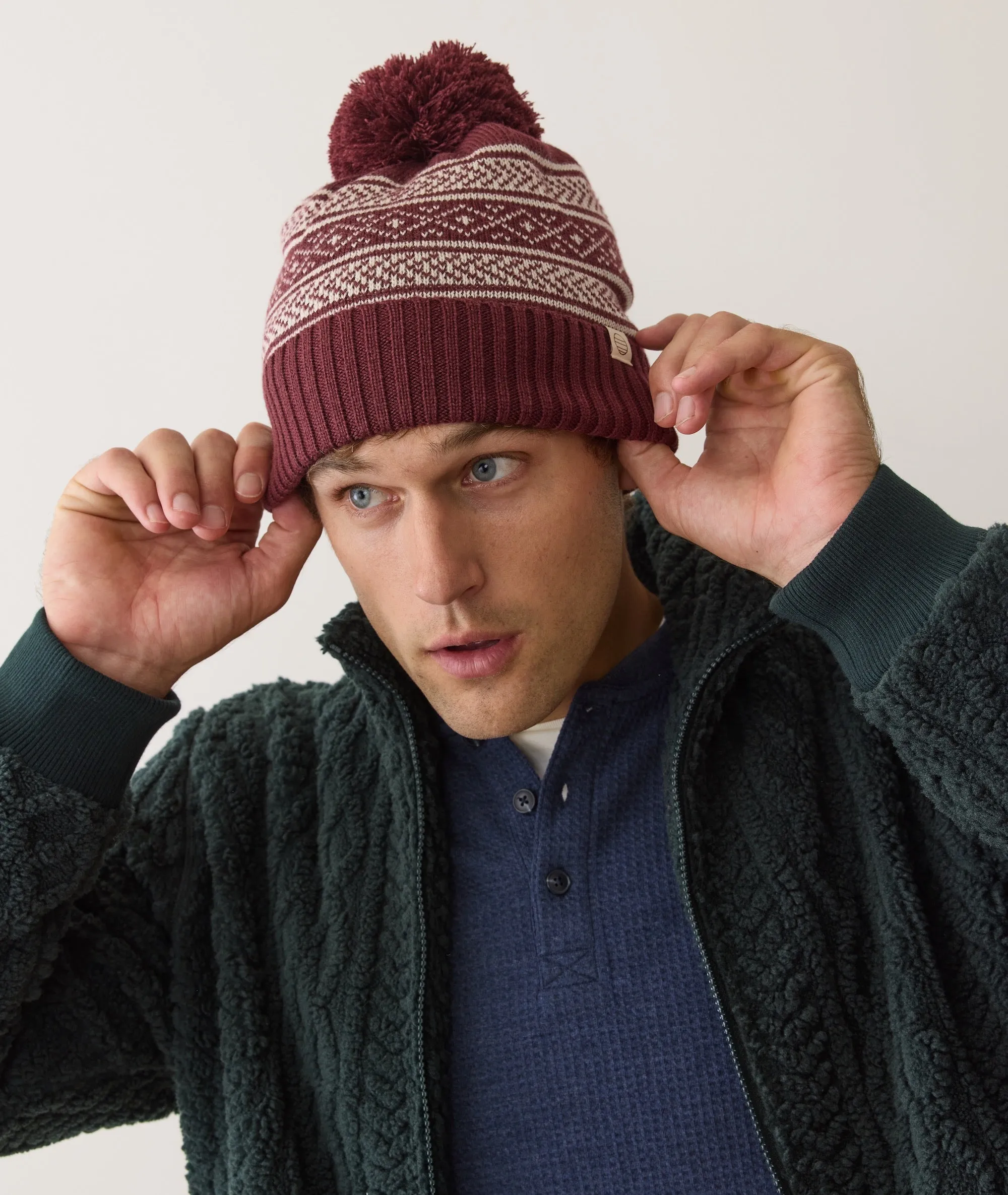 Fair Isle Pom Beanie sold by Marine Layer product image thumbnail 2
