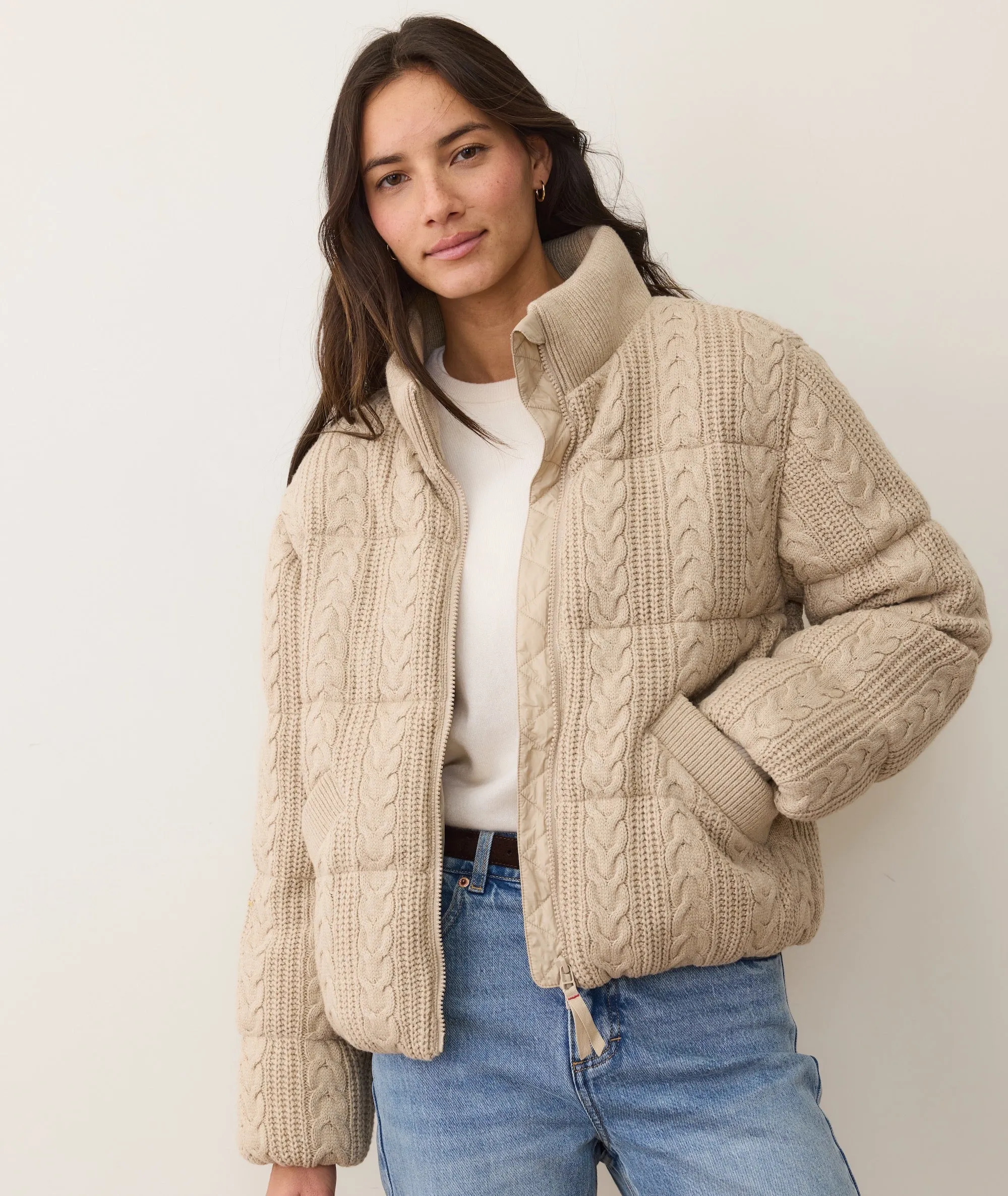 Alba Cable Knit Puffer sold by Marine Layer product image thumbnail 4