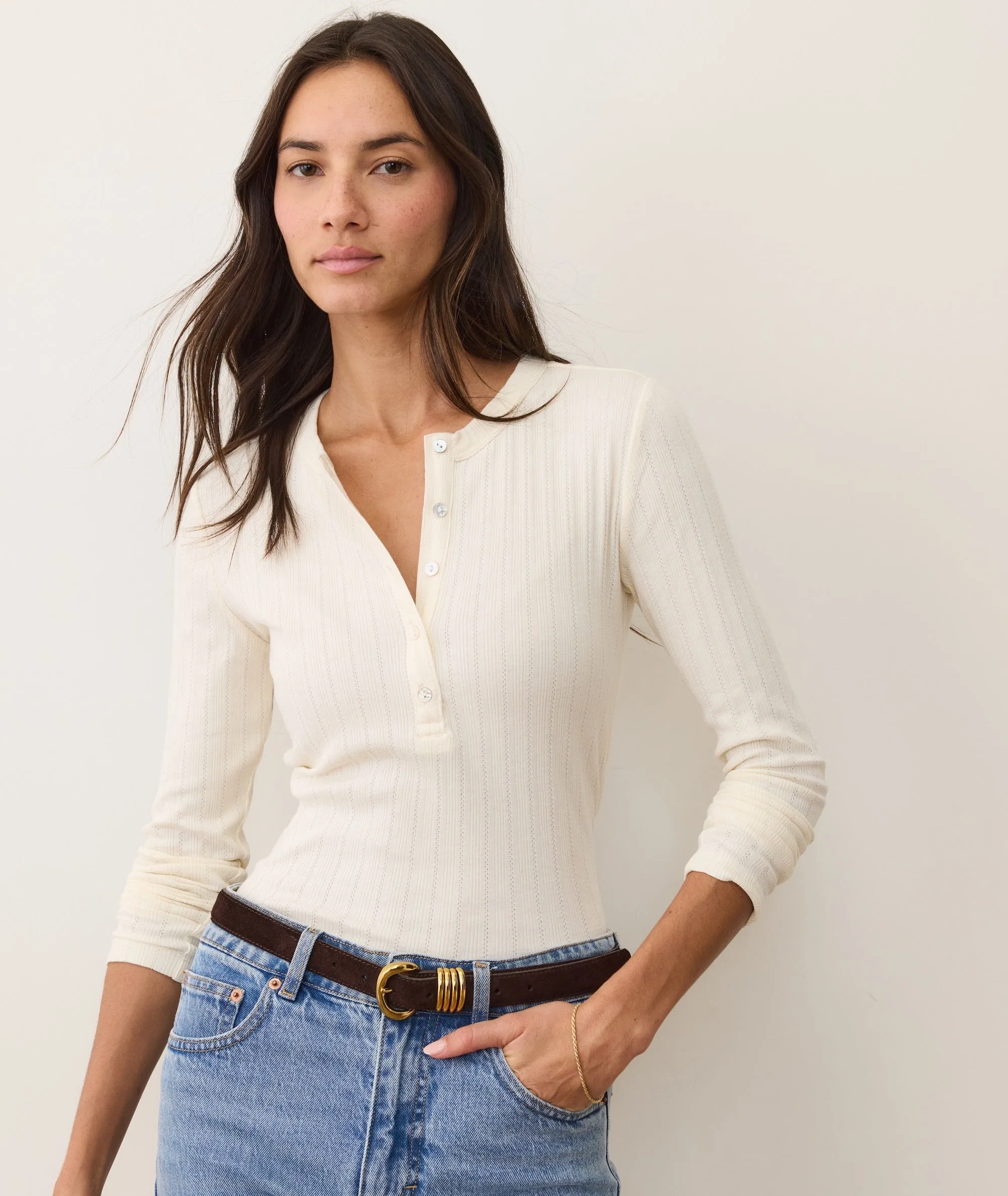 Lexi Pointelle Henley sold by Marine Layer product image thumbnail 2