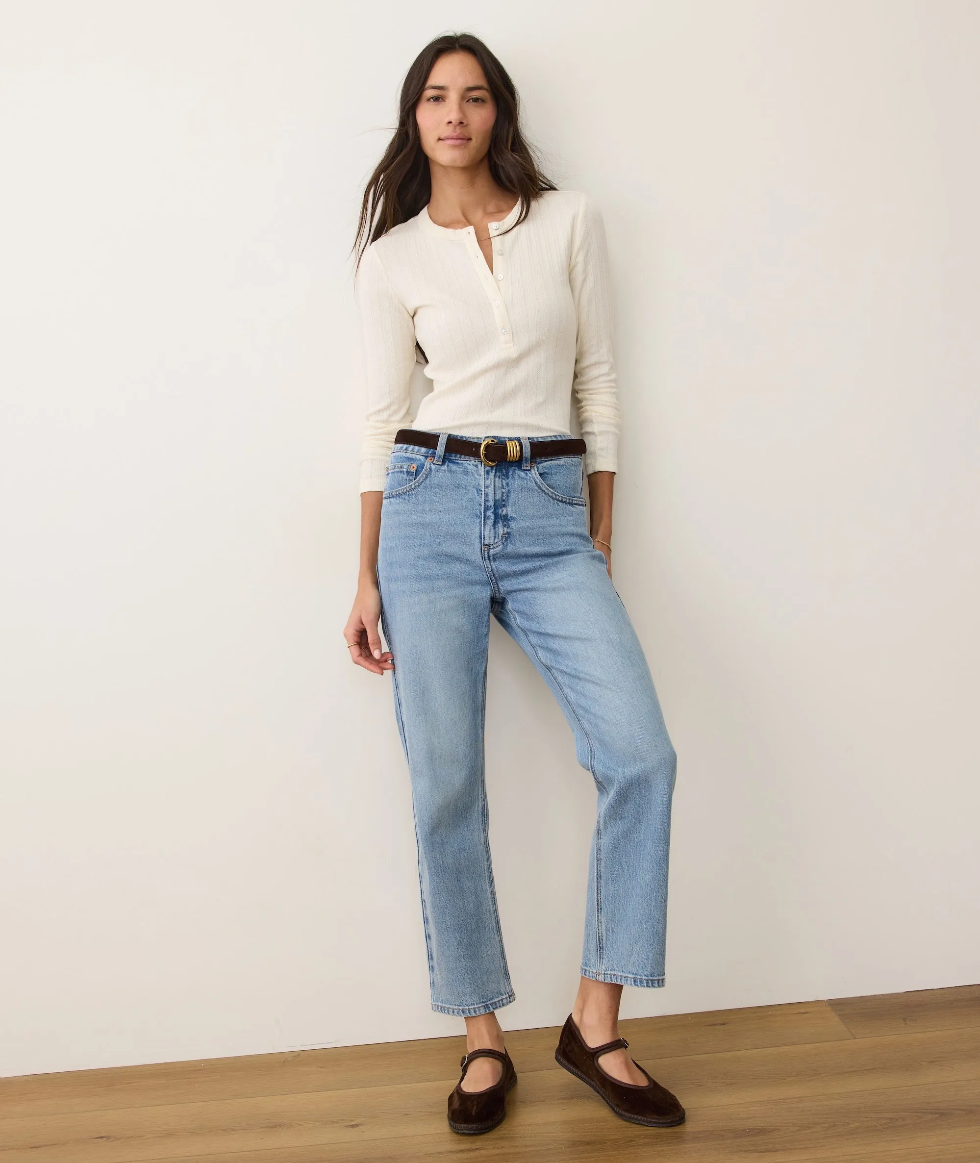 Lexi Pointelle Henley sold by Marine Layer product image thumbnail 4