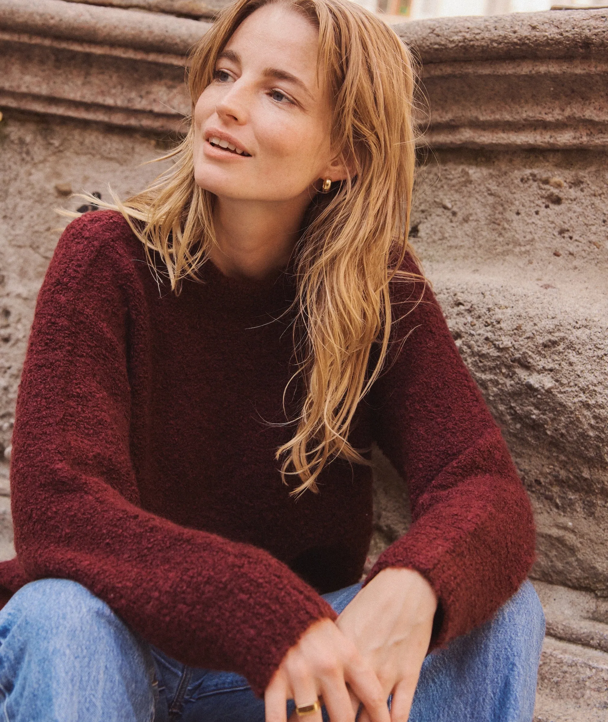 Elena Bouclé Oversized Sweater sold by Marine Layer