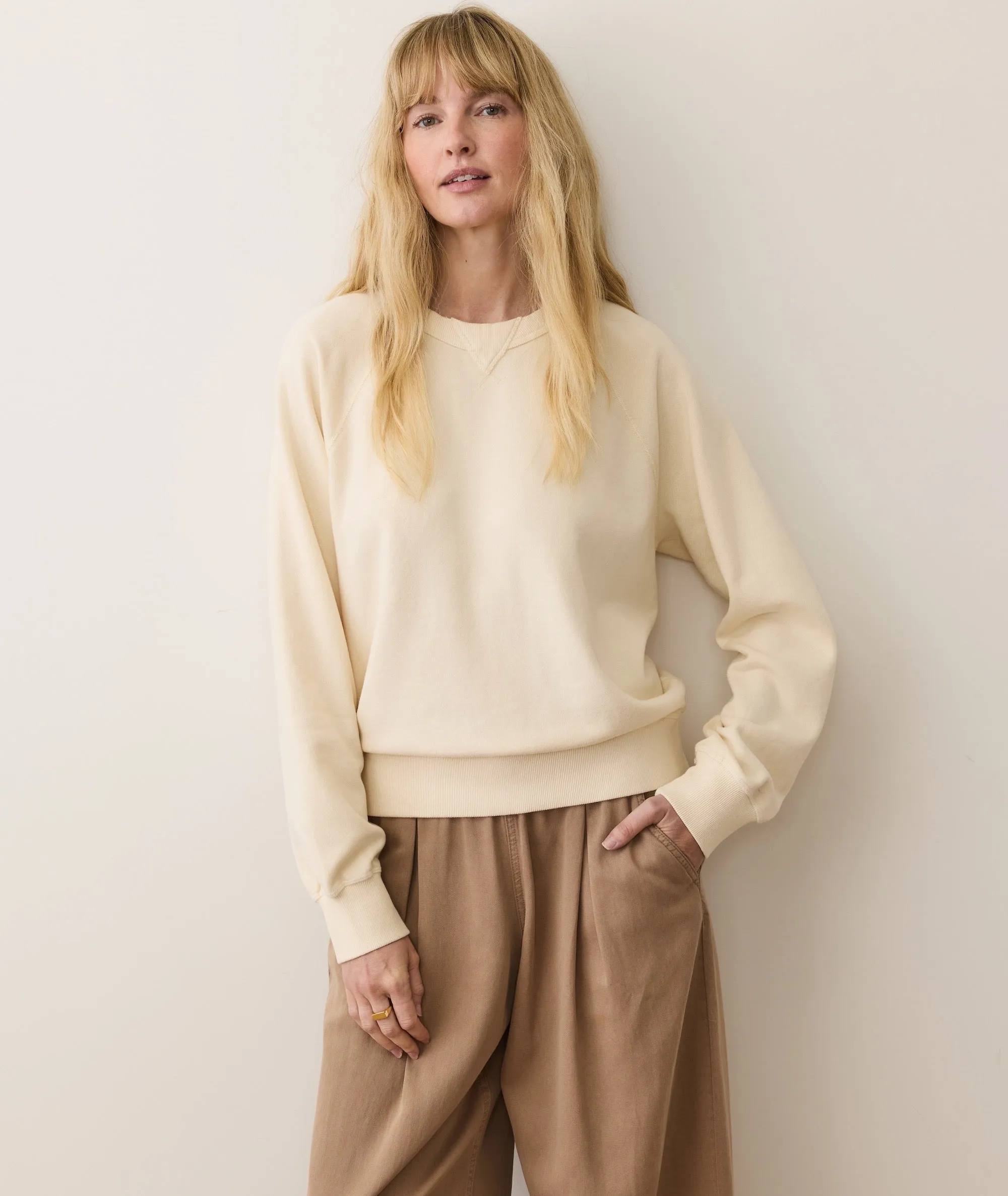 Women's Cloud 9 Fleece Sweatshirt in Antique White sold by Marine Layer