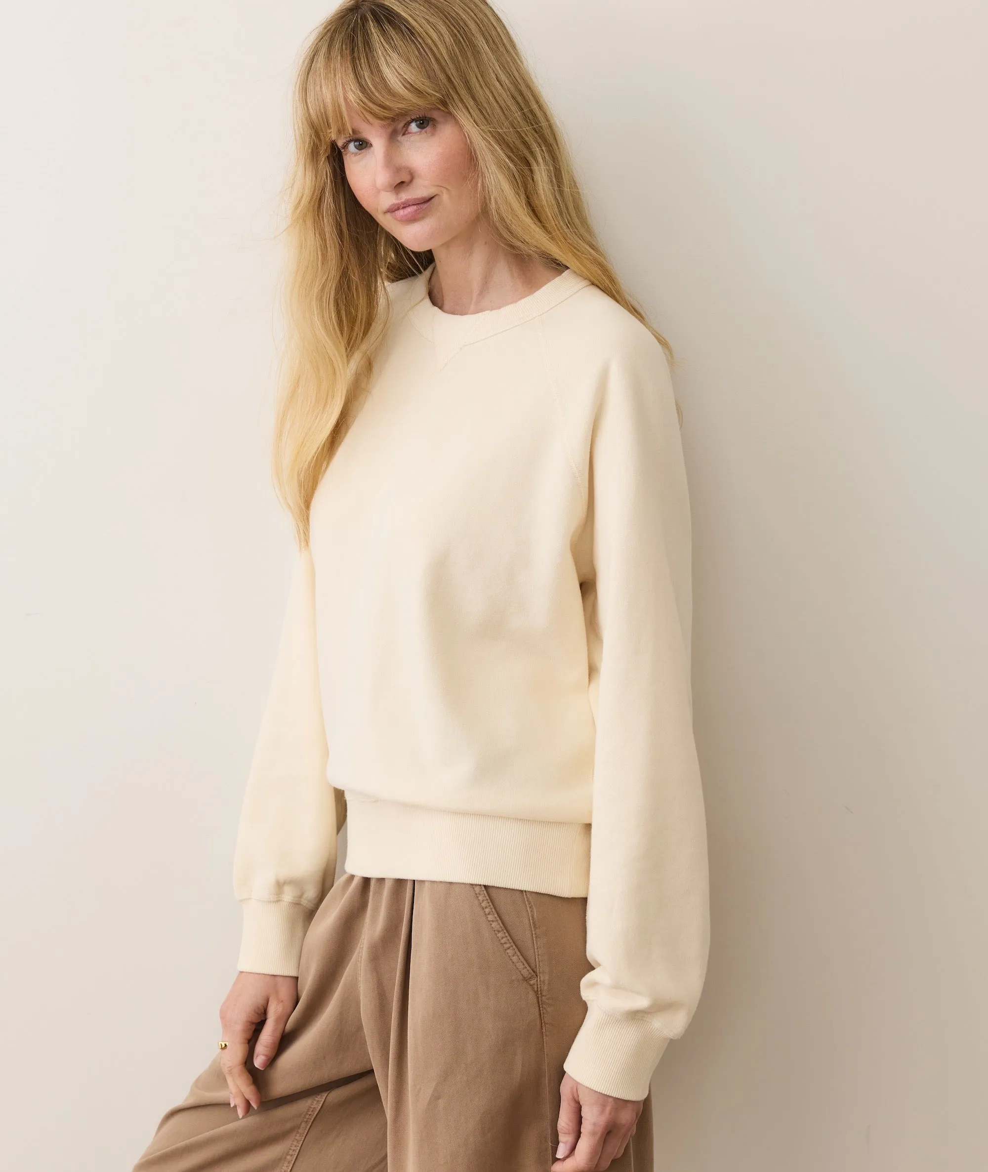 Women's Cloud 9 Fleece Sweatshirt in Antique White sold by Marine Layer product image thumbnail 3