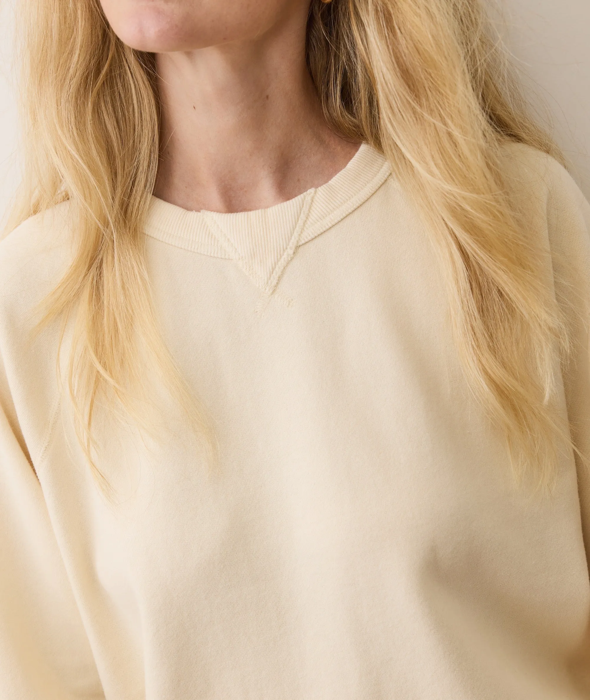 Women's Cloud 9 Fleece Sweatshirt in Antique White sold by Marine Layer product image thumbnail 5