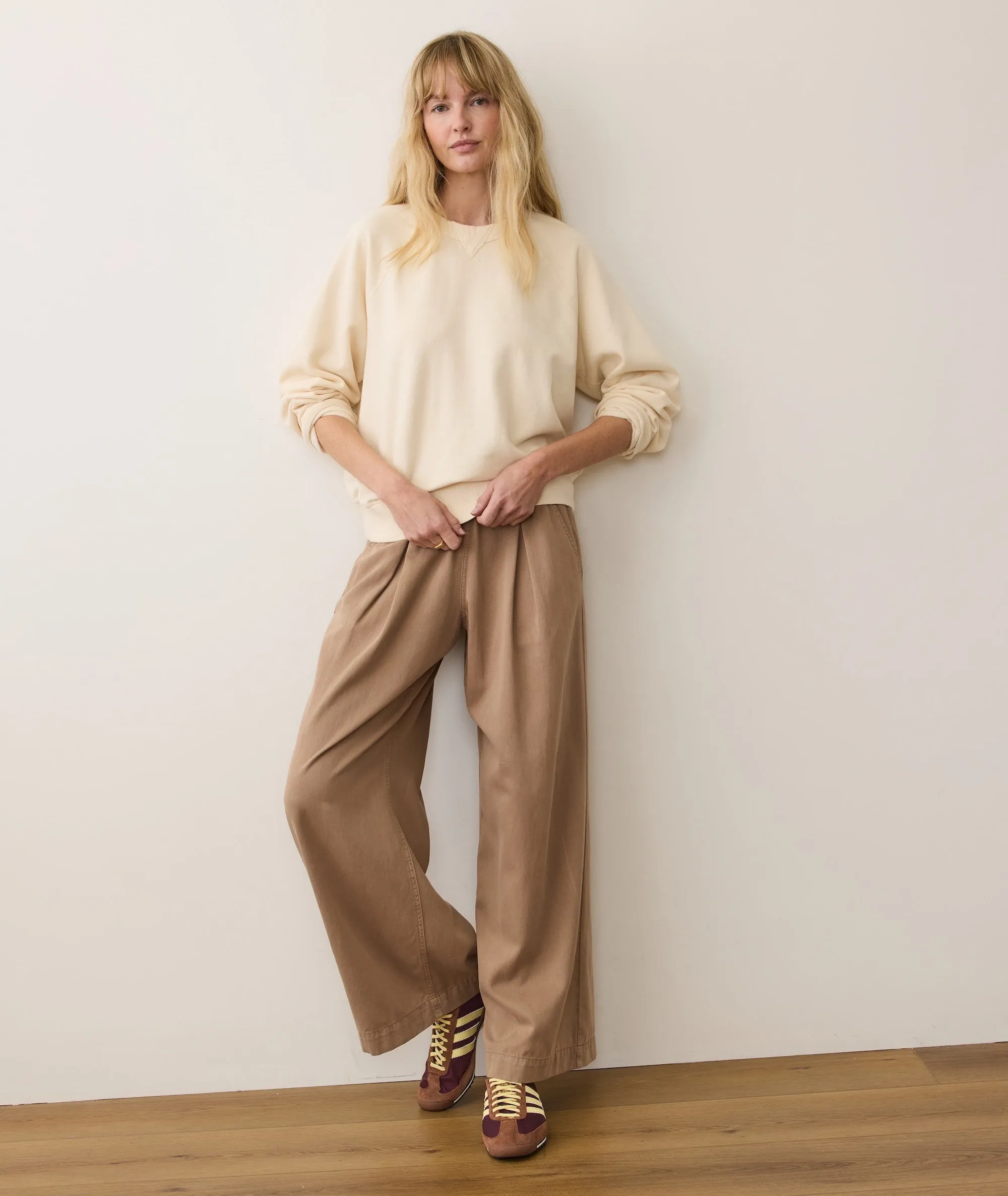 Women's Cloud 9 Fleece Sweatshirt in Antique White sold by Marine Layer product image thumbnail 4