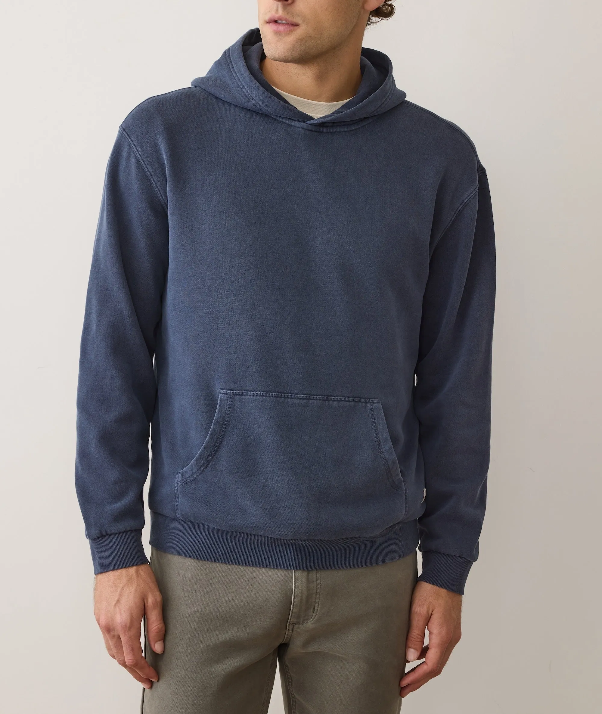 Men's Cloud 9 Fleece Relaxed Hoodie in Mood Indigo sold by Marine Layer product image thumbnail 2