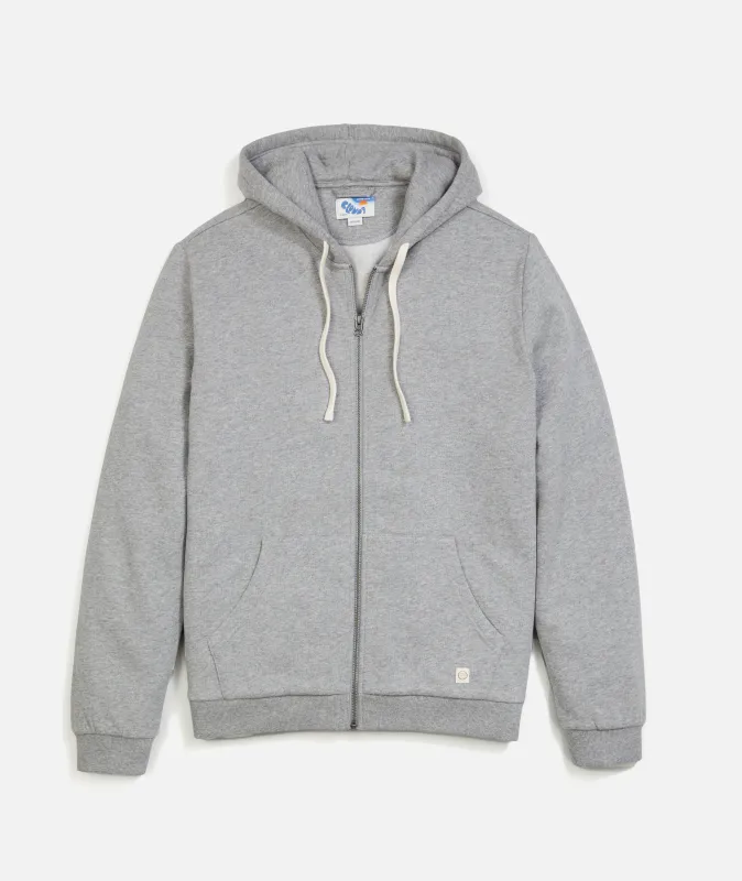 Men's Cloud 9 Fleece Full Zip Hoodie in Heather Grey sold by Marine Layer