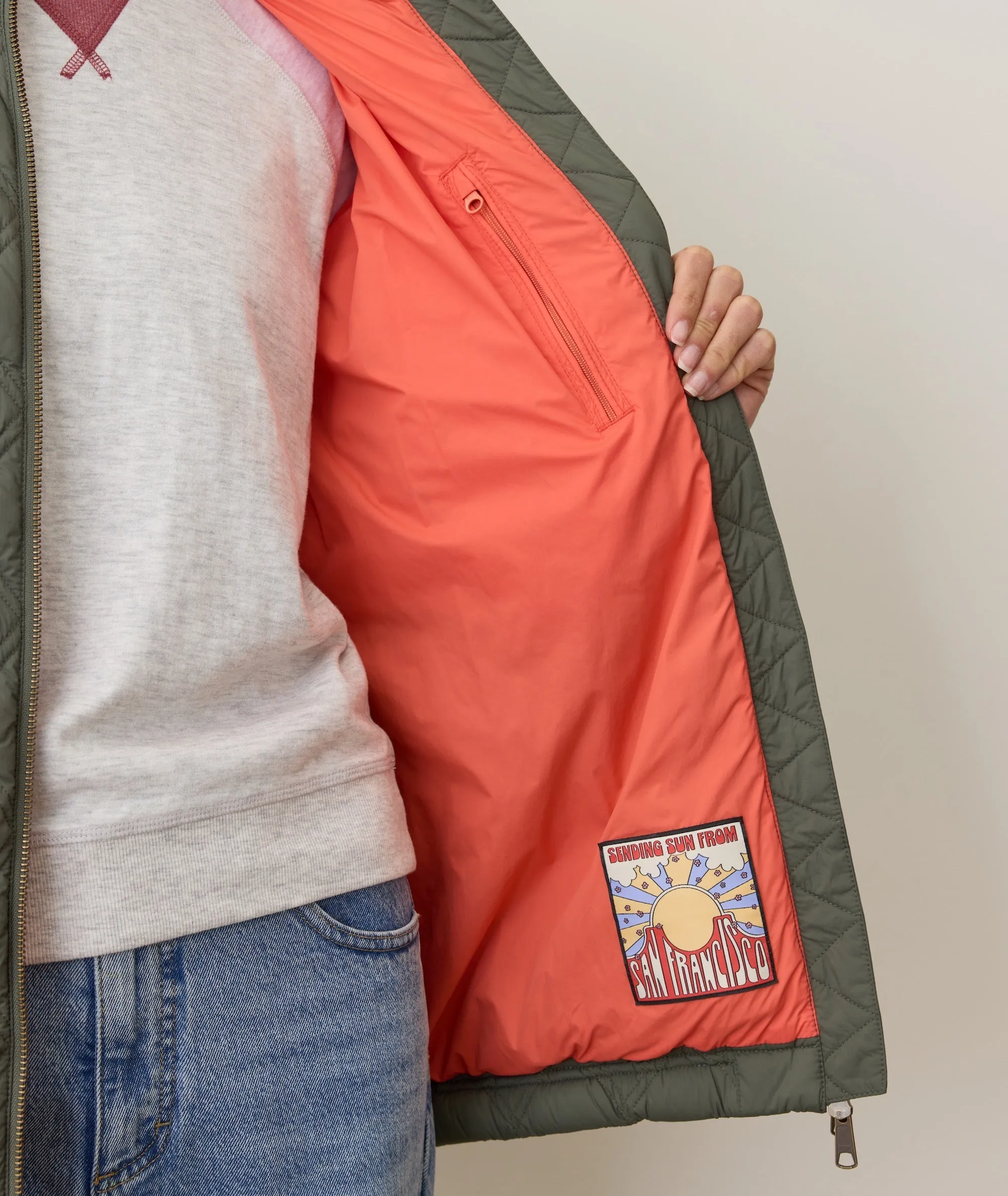 Marina Quilted Oversized Bomber sold by Marine Layer product image thumbnail 4