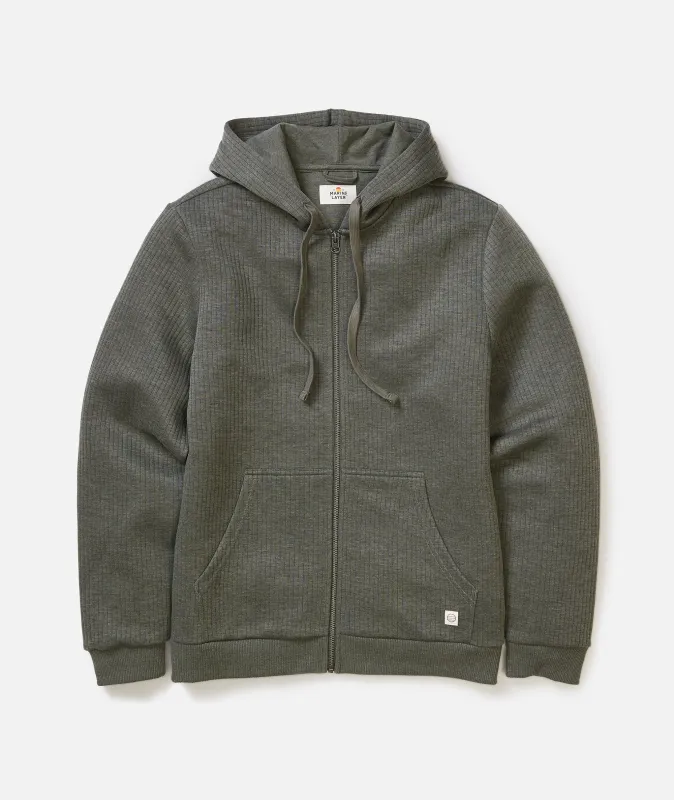 Corbet Quilted Zip Hoodie made by Marine Layer