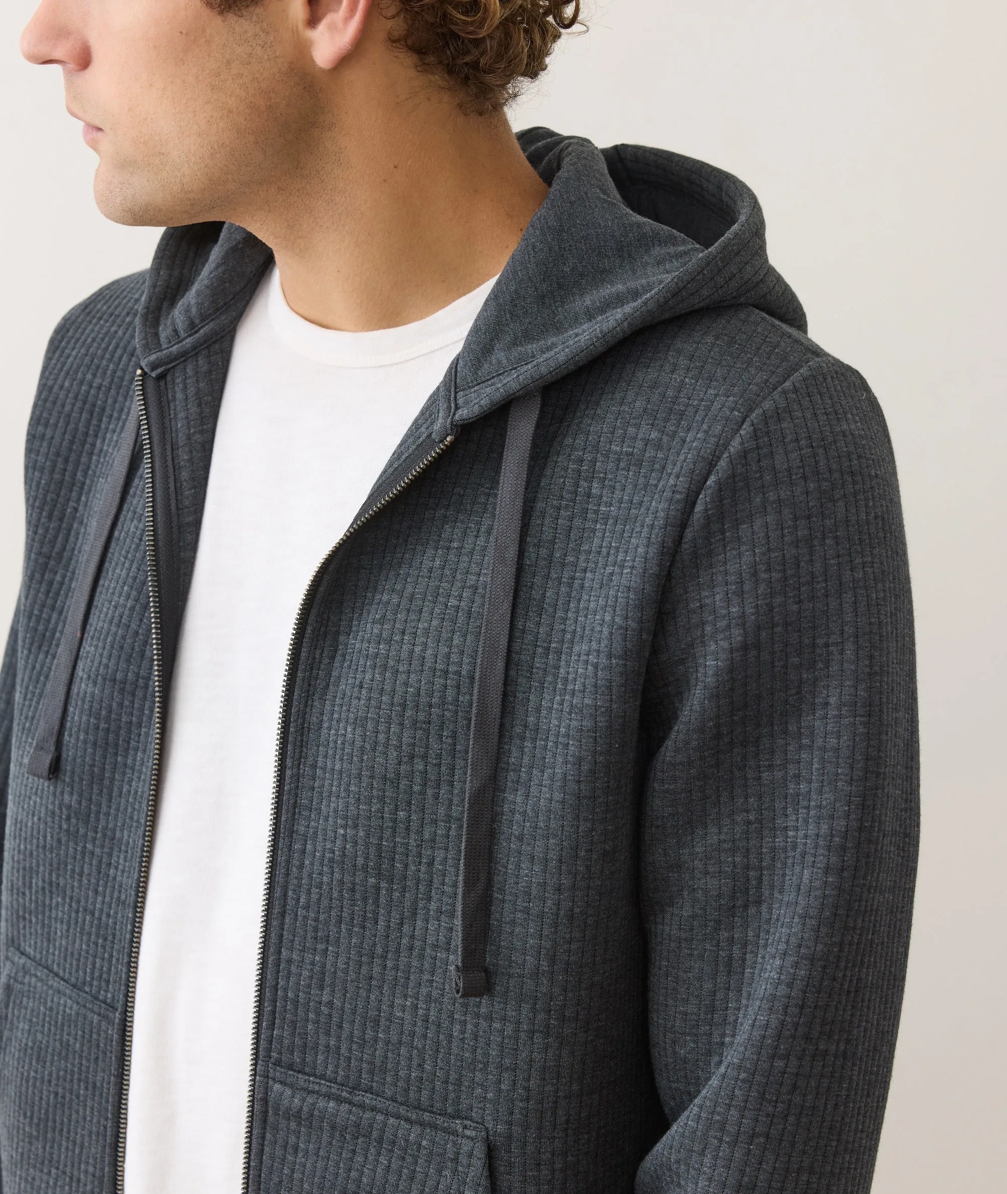 Corbet Quilted Zip Hoodie sold by Marine Layer product image thumbnail 4