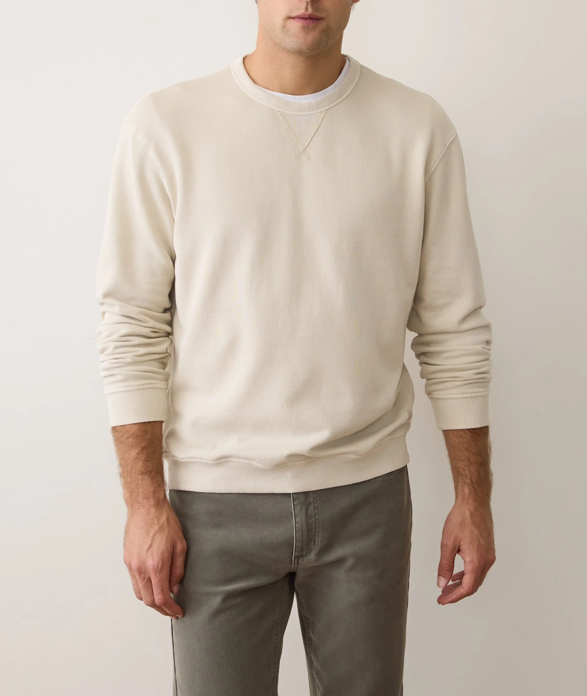 Men's Cloud 9 Fleece Relaxed Crewneck in Whitecap sold by Marine Layer product image thumbnail 3