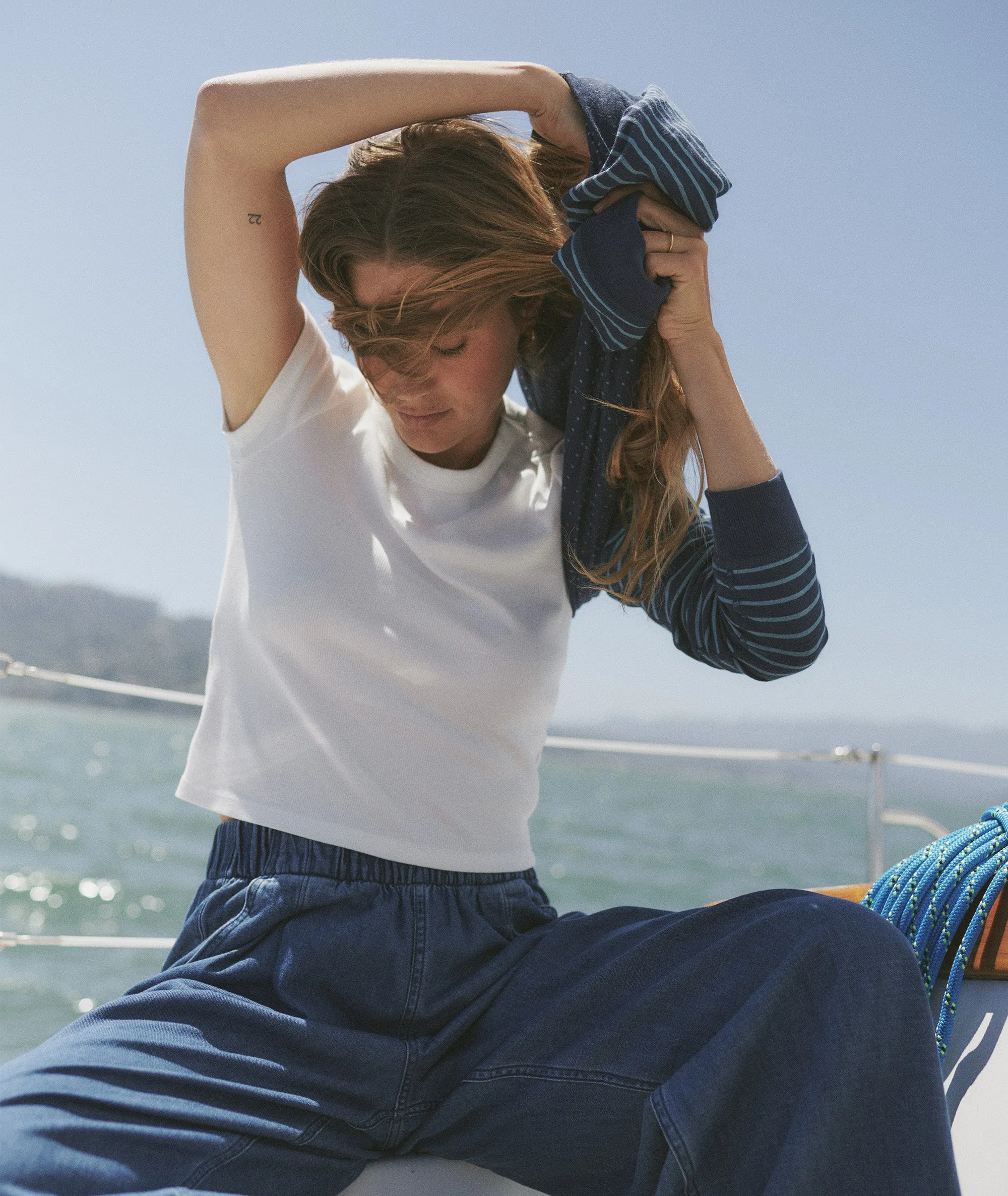 Lexi Rib Sun-In Crew Tee sold by Marine Layer product image thumbnail 2