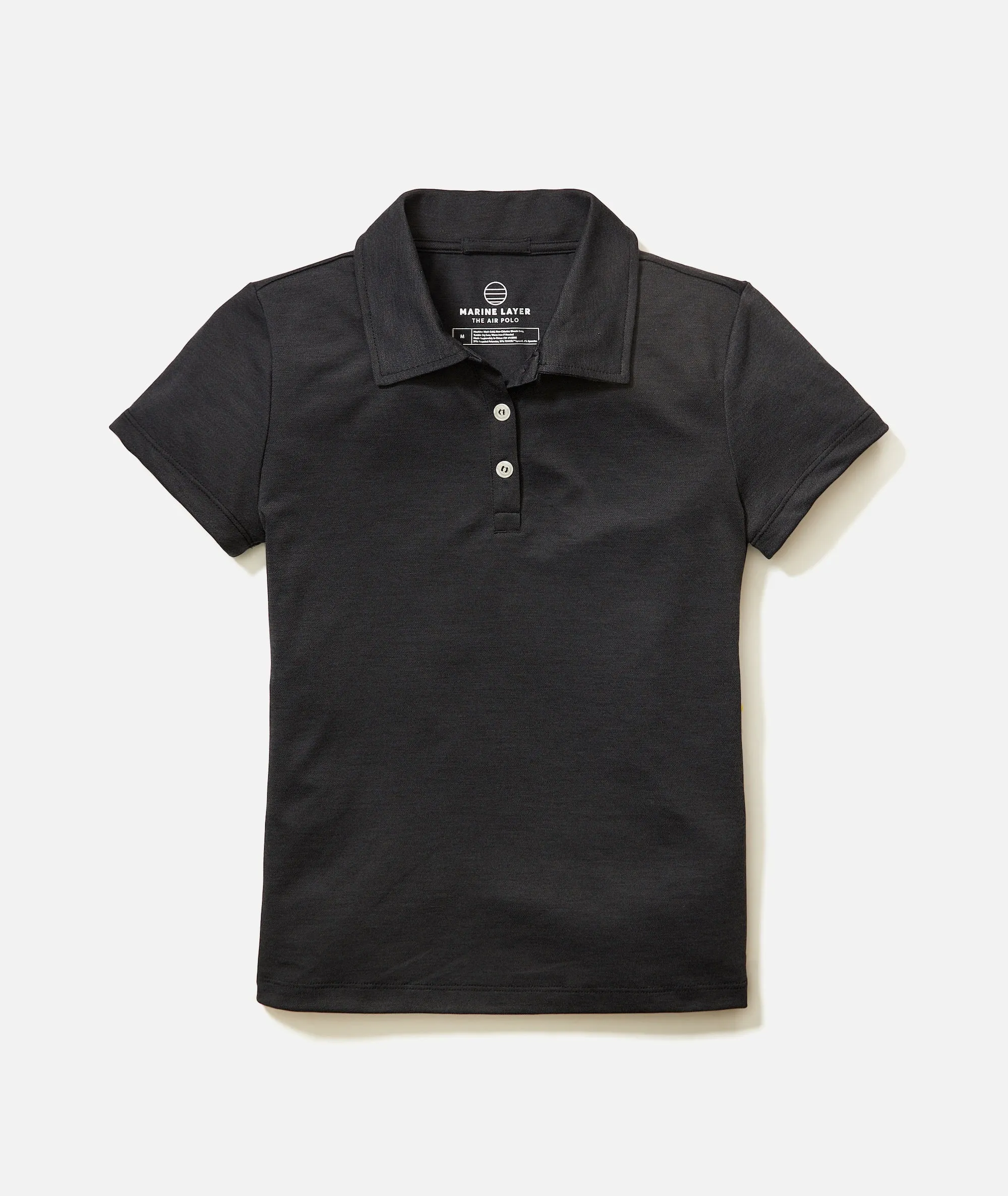 Women's Re-Spun Air Polo in Black sold by Marine Layer