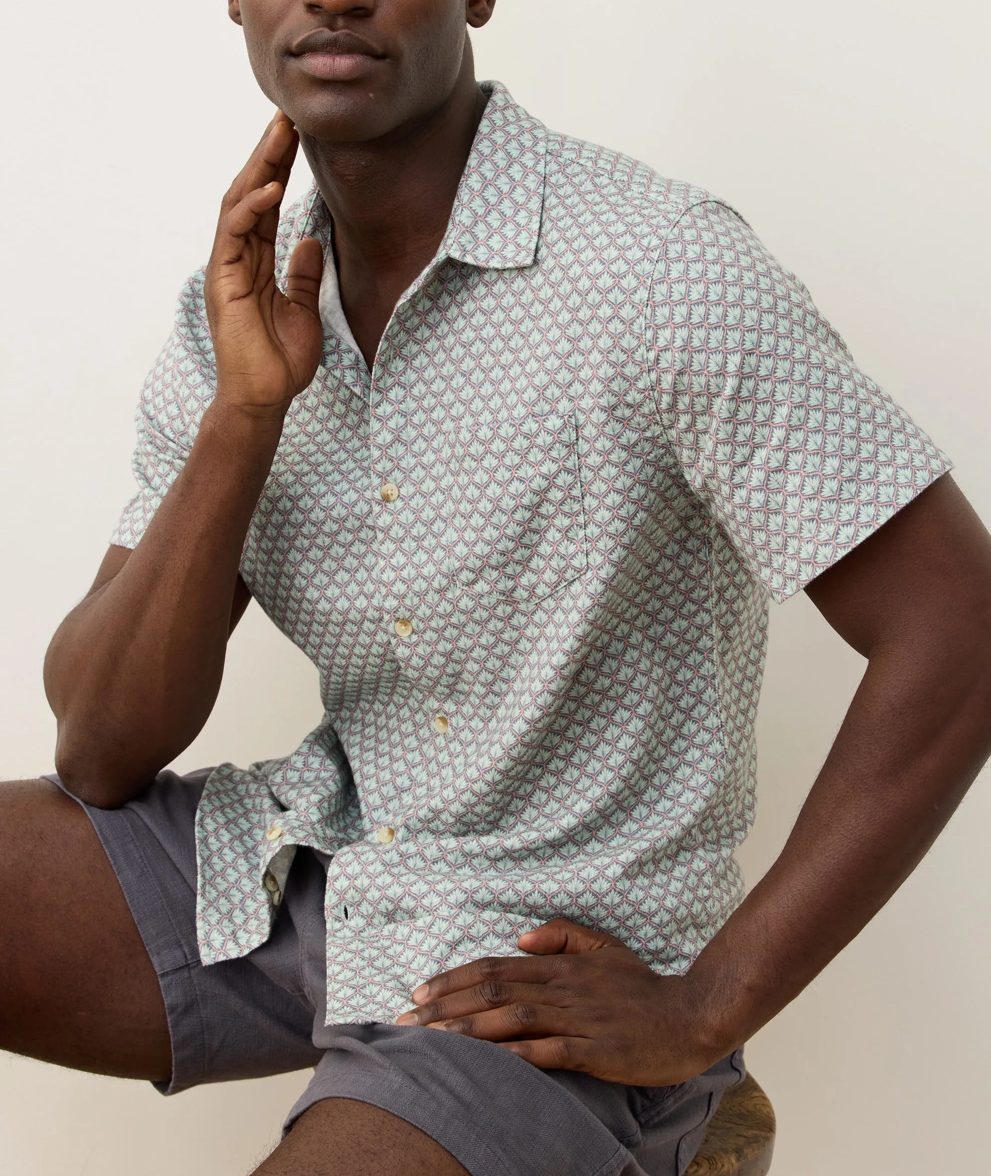 Stretch Selvage Short Sleeve Shirt sold by Marine Layer product image thumbnail 4